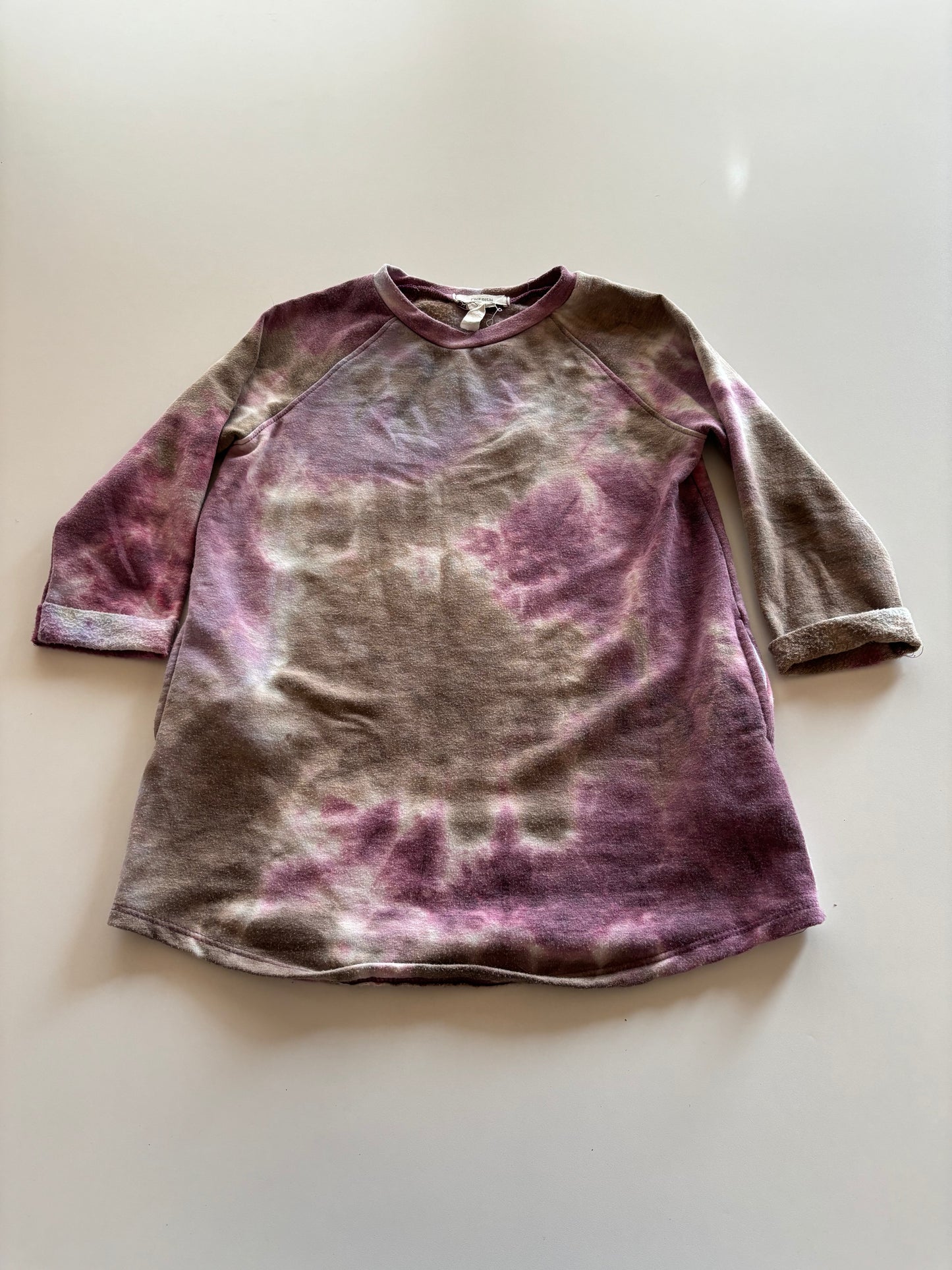 Brown & Purple Sweater Tunic with Pockets