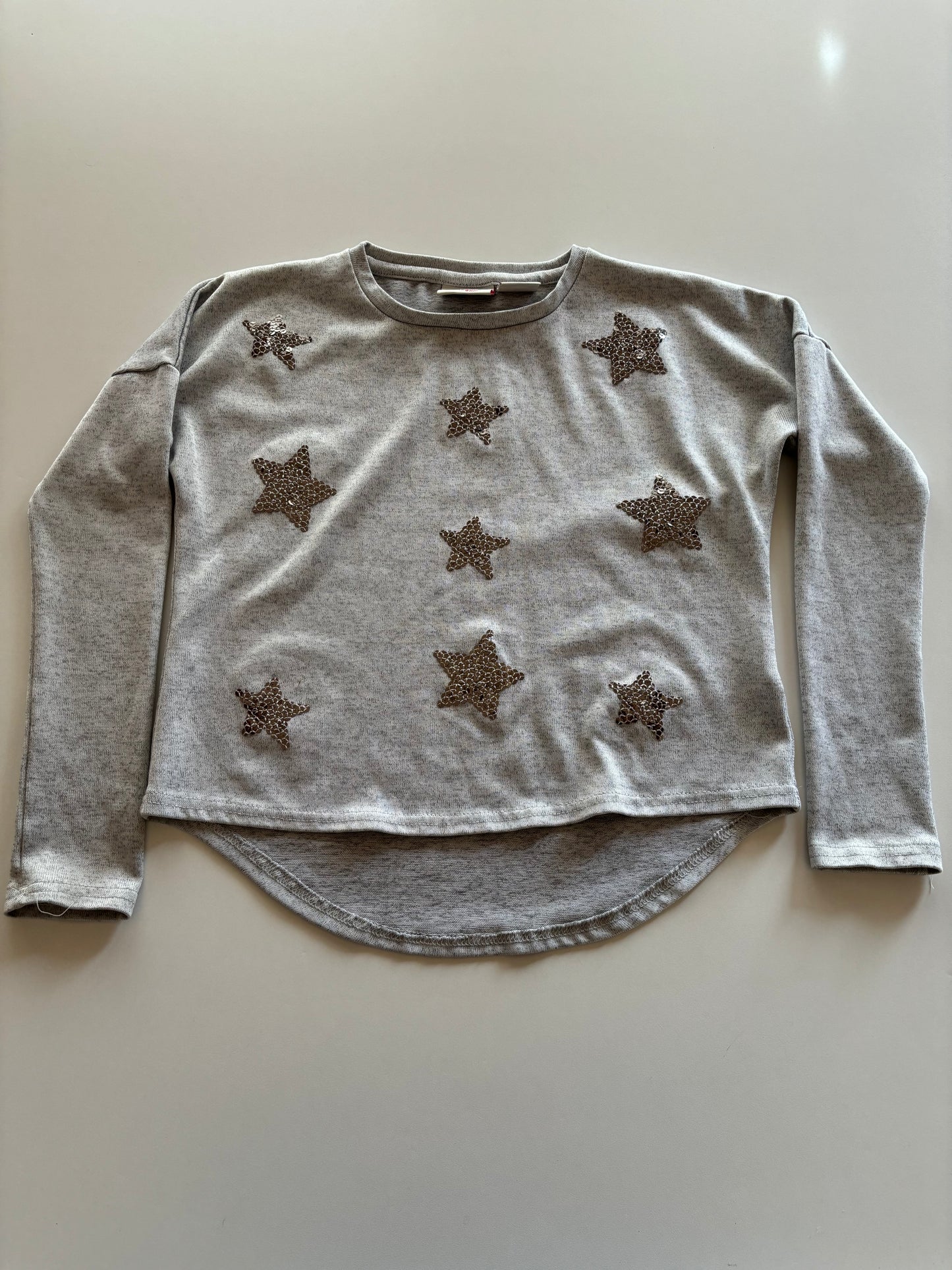 Grey & Silver Sequin Star Shirt