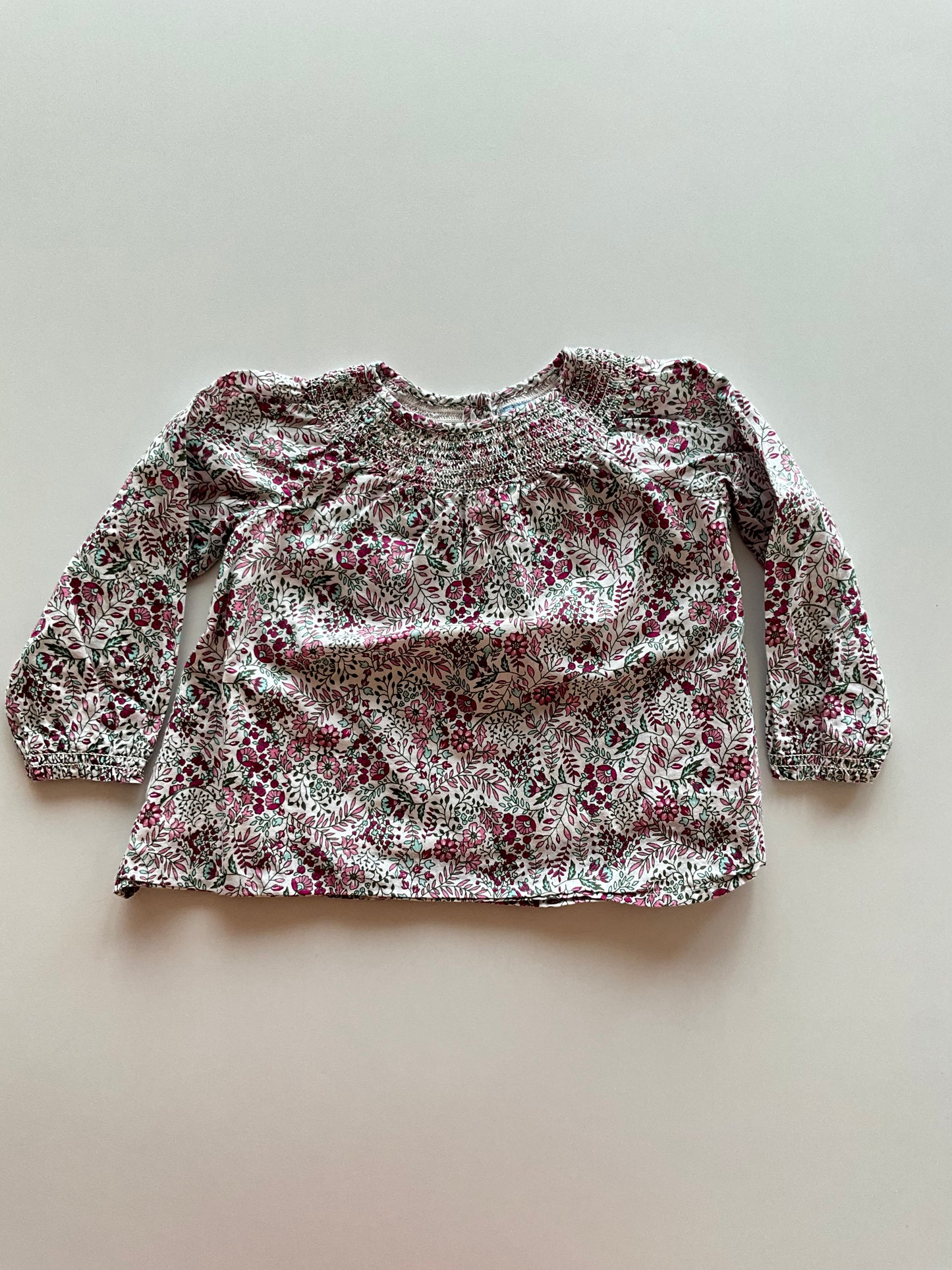 Pink, White, & Mint Floral Blouse