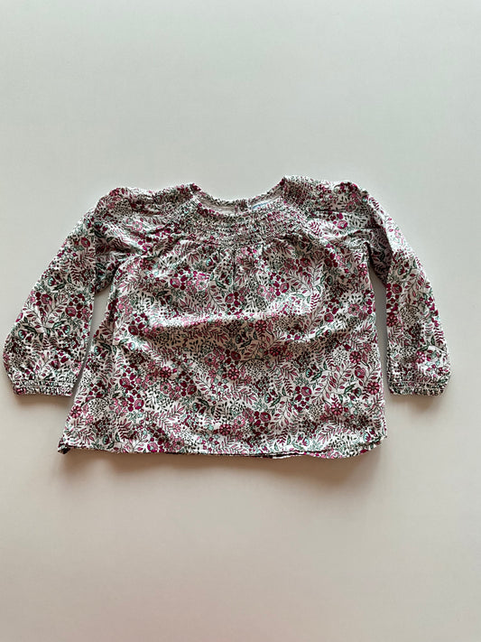 Pink, White, & Mint Floral Blouse