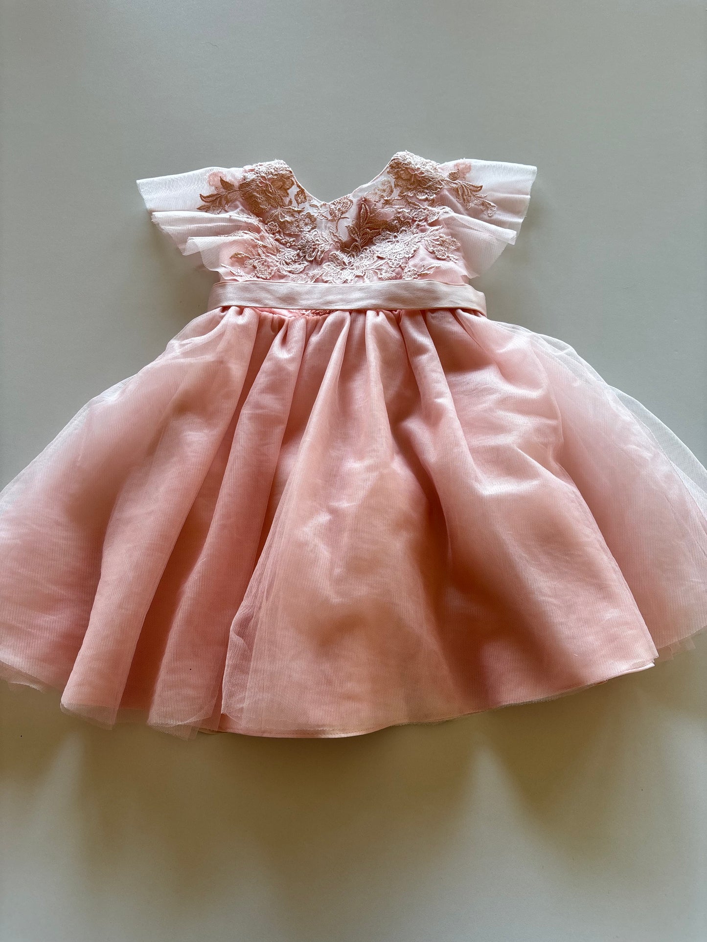 Peach Pink Lace Dress