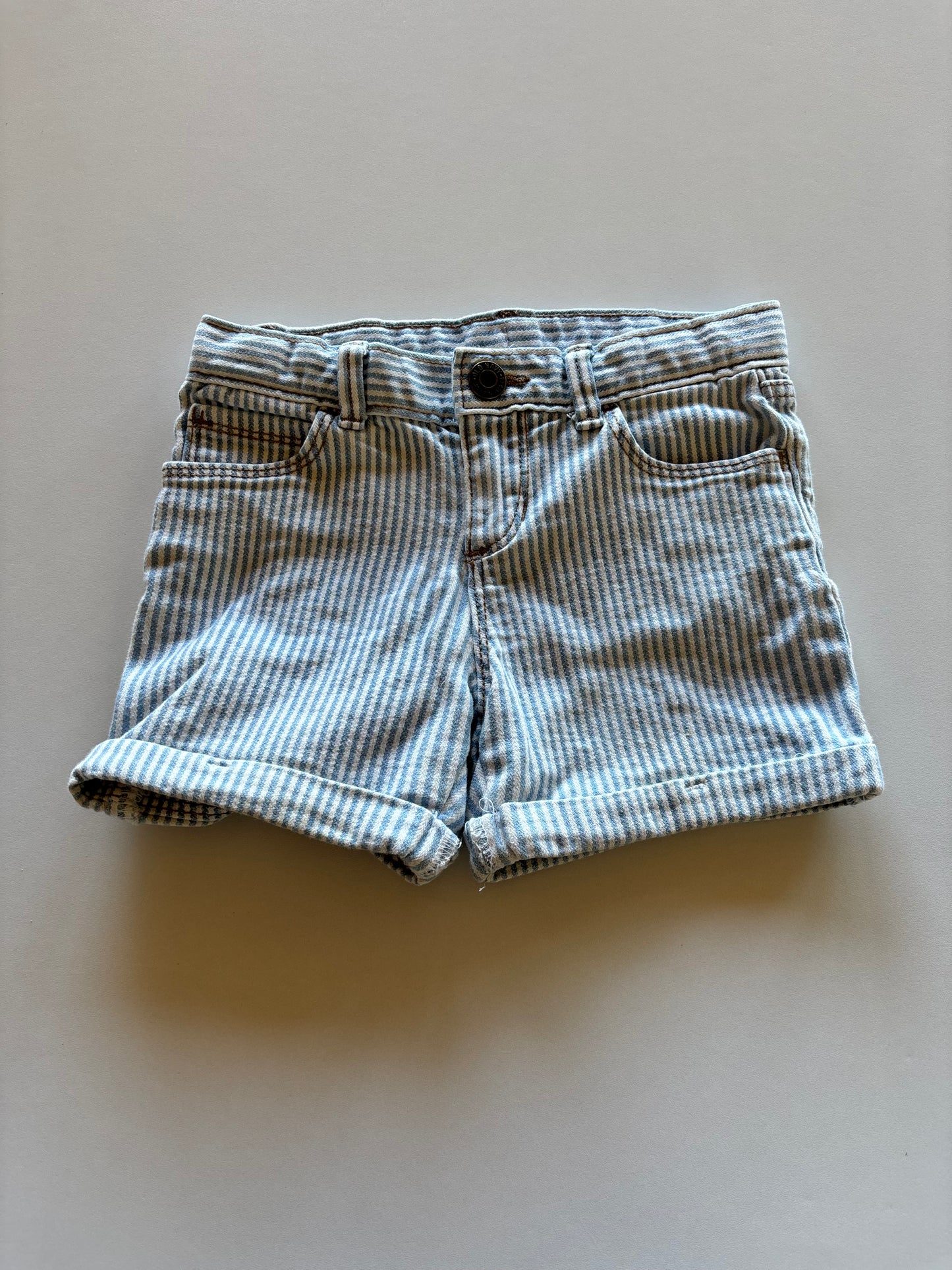 Striped Denim Shorts