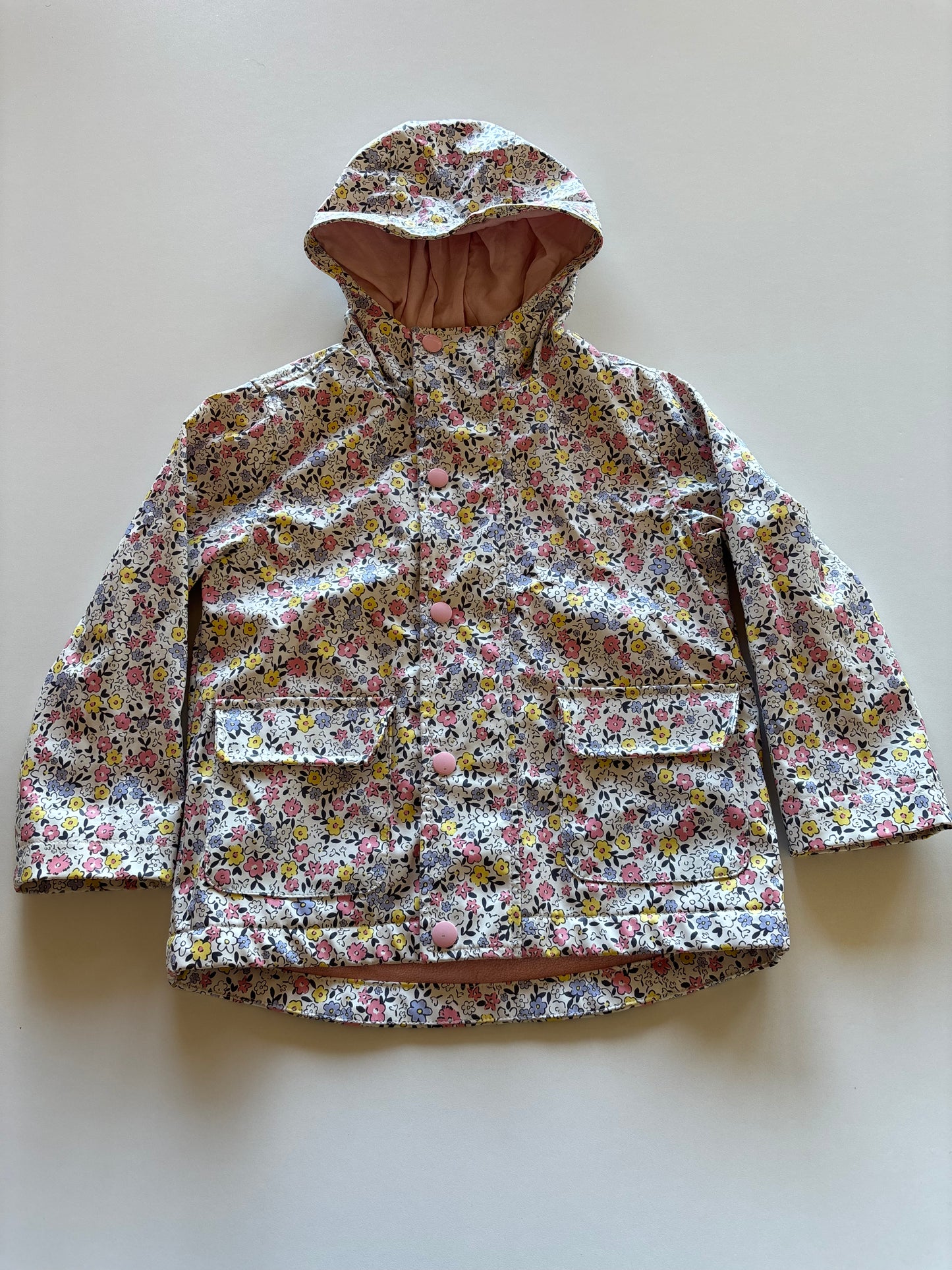 White Dainty Floral Rain Coat