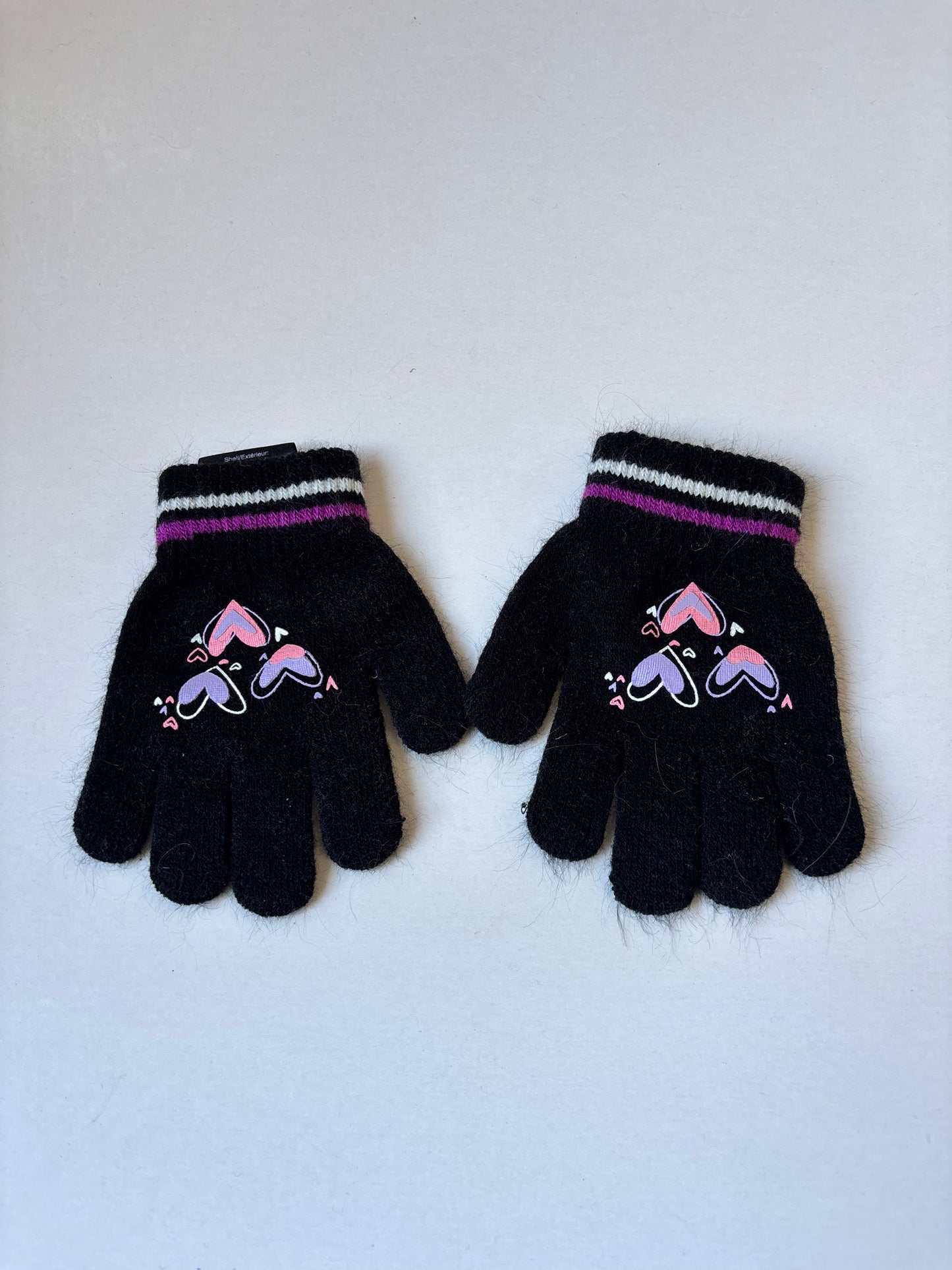 Pair of Black Heart Mini Mitts