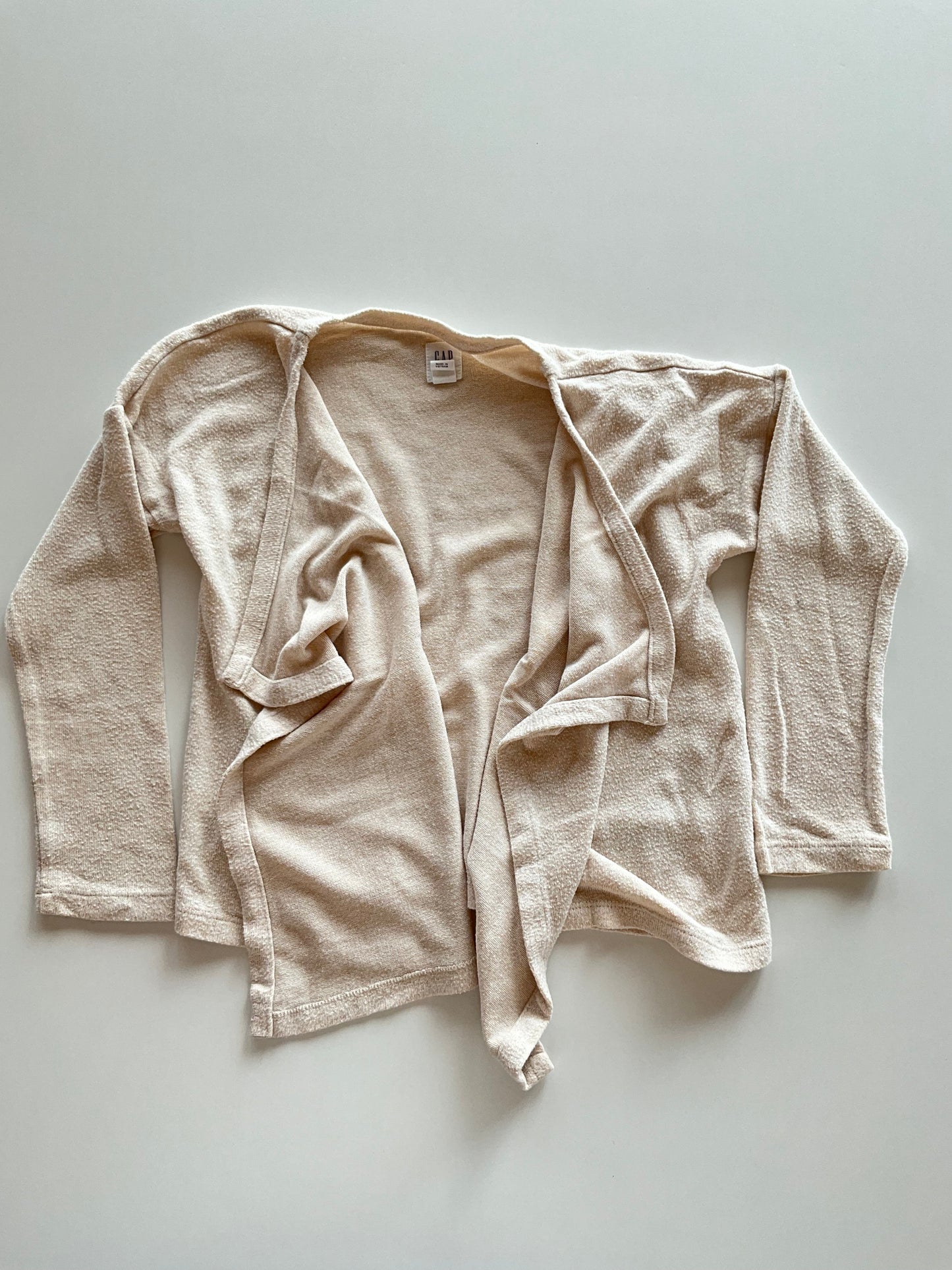 Oatmeal Open Drape Front Cardigan
