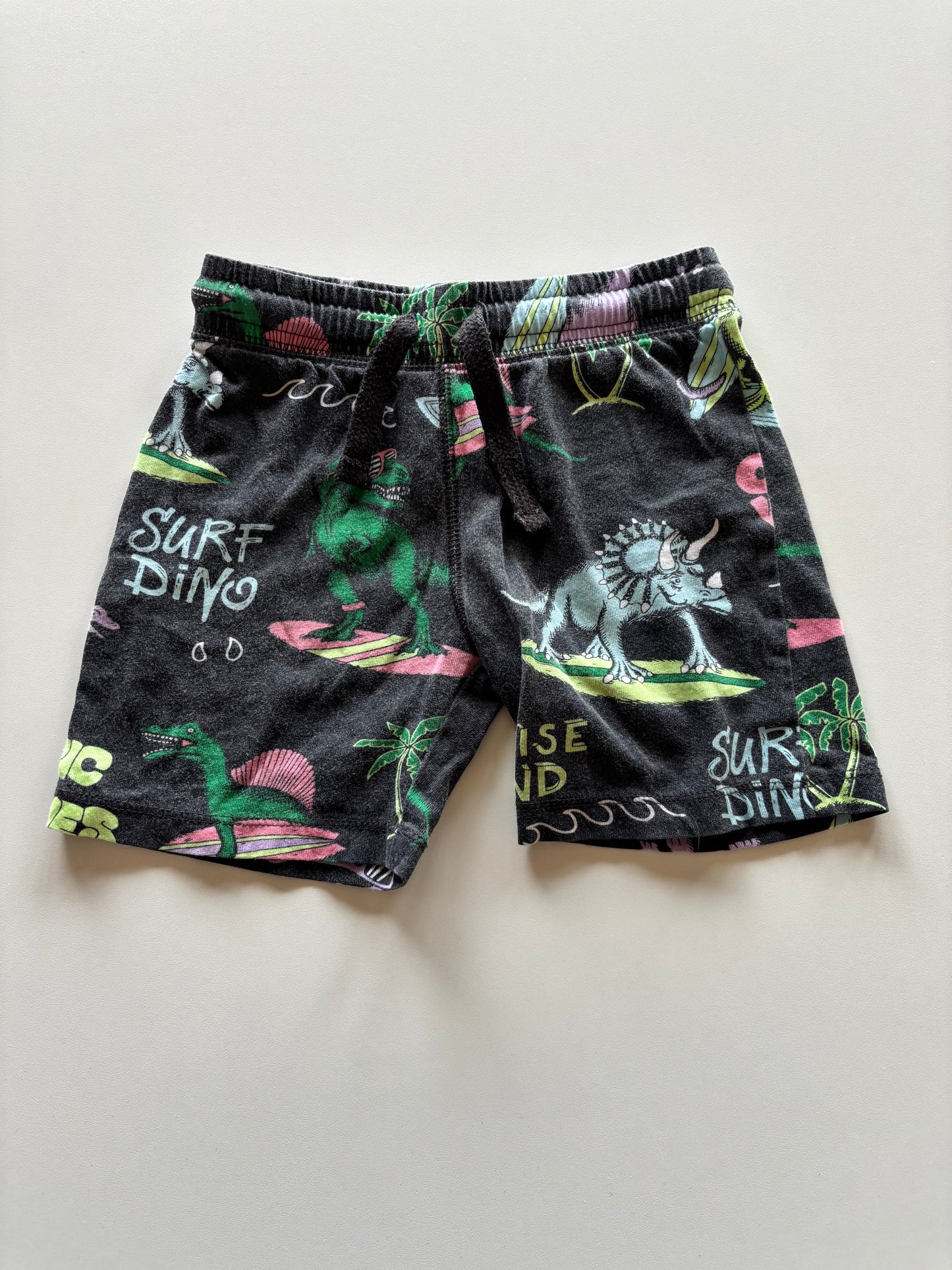 Black Surfing Dinos Shorts