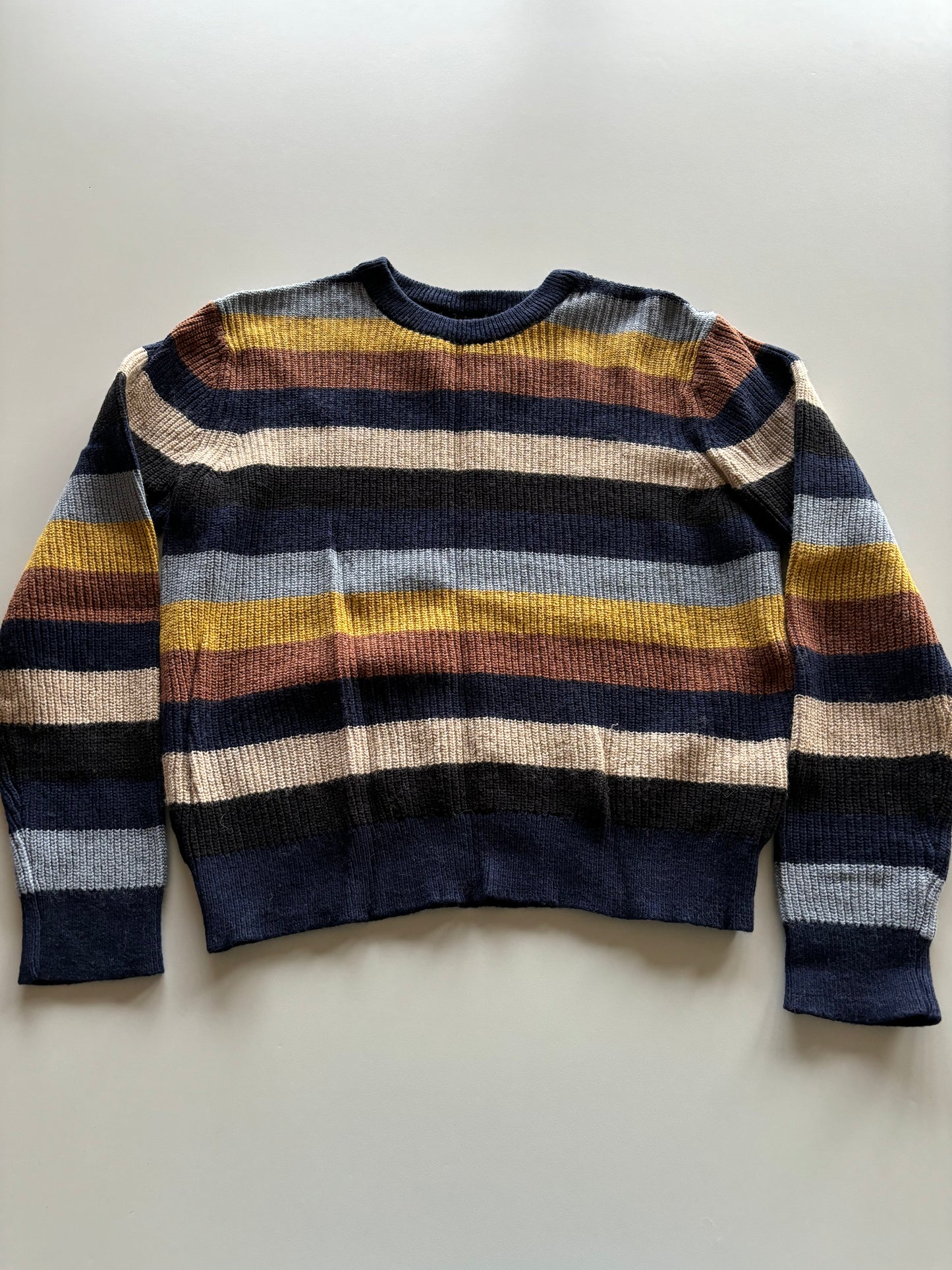 Brown & Blue Striped Knit Sweater