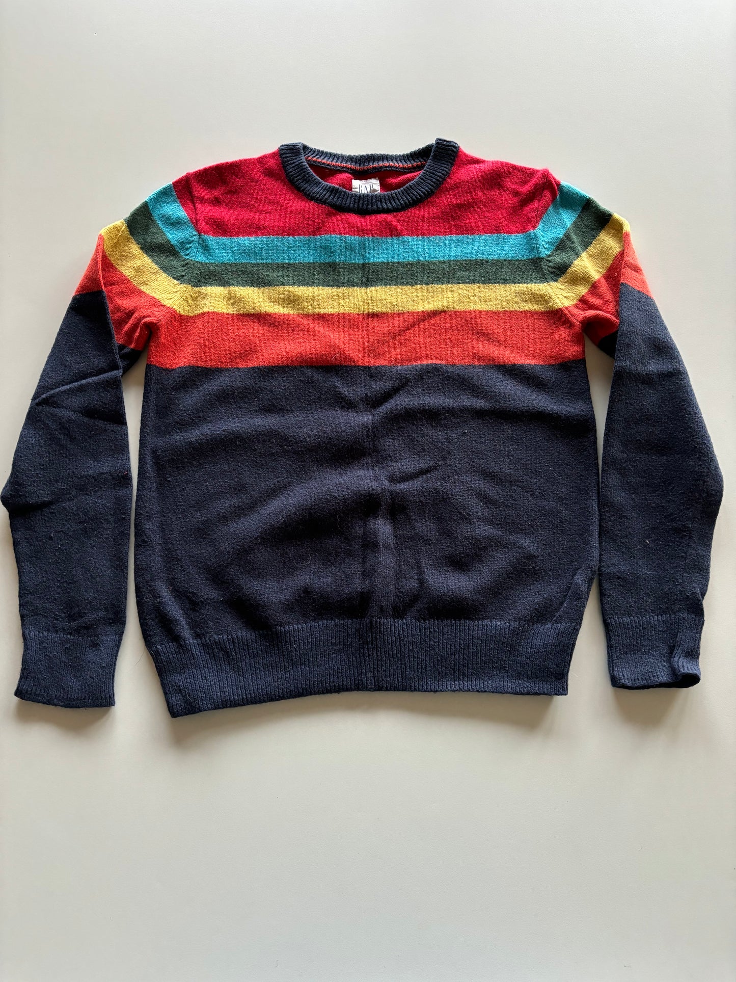 Navy Rainbow Knit Sweater