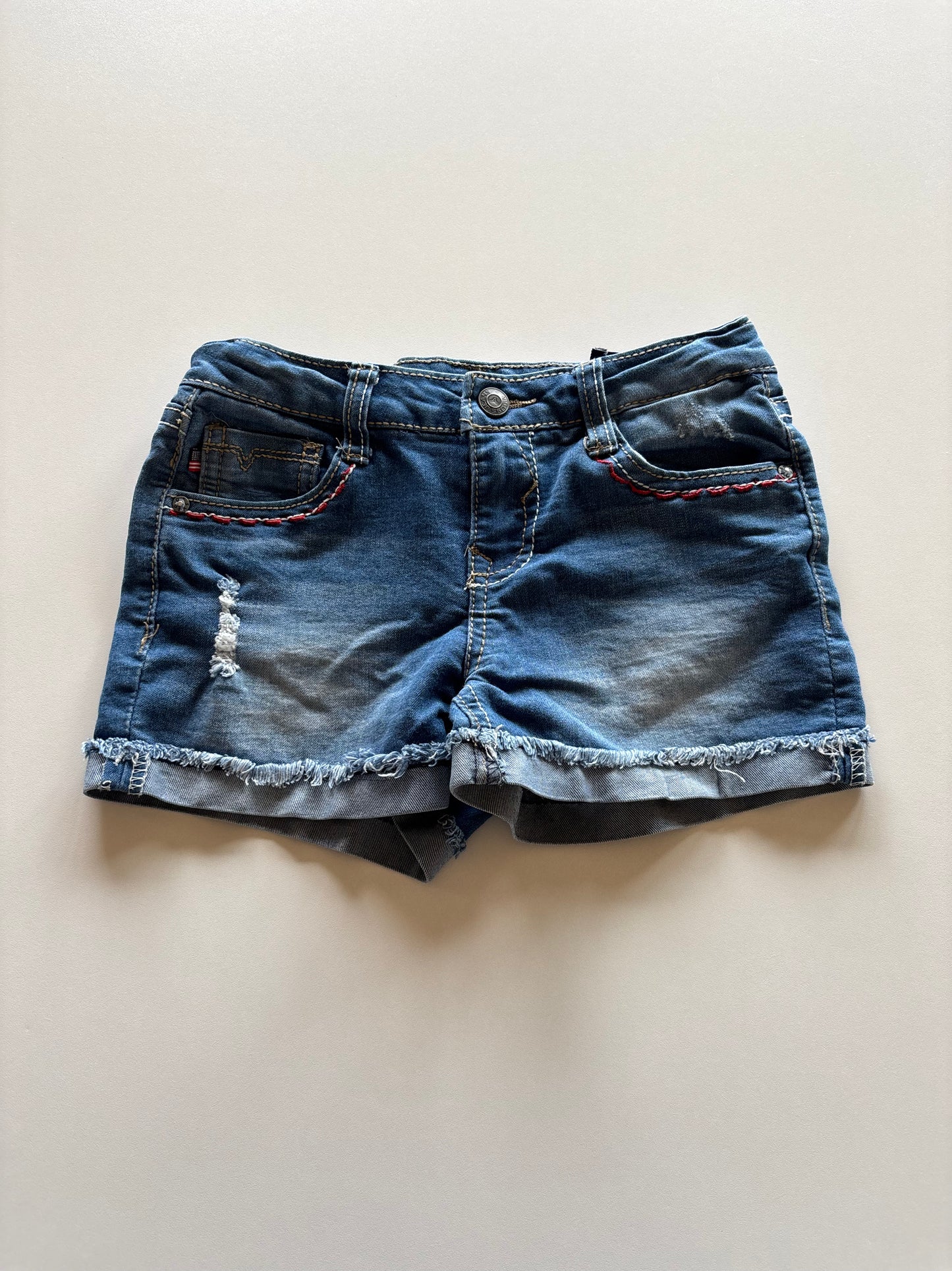 Embroidered Denim Shorts
