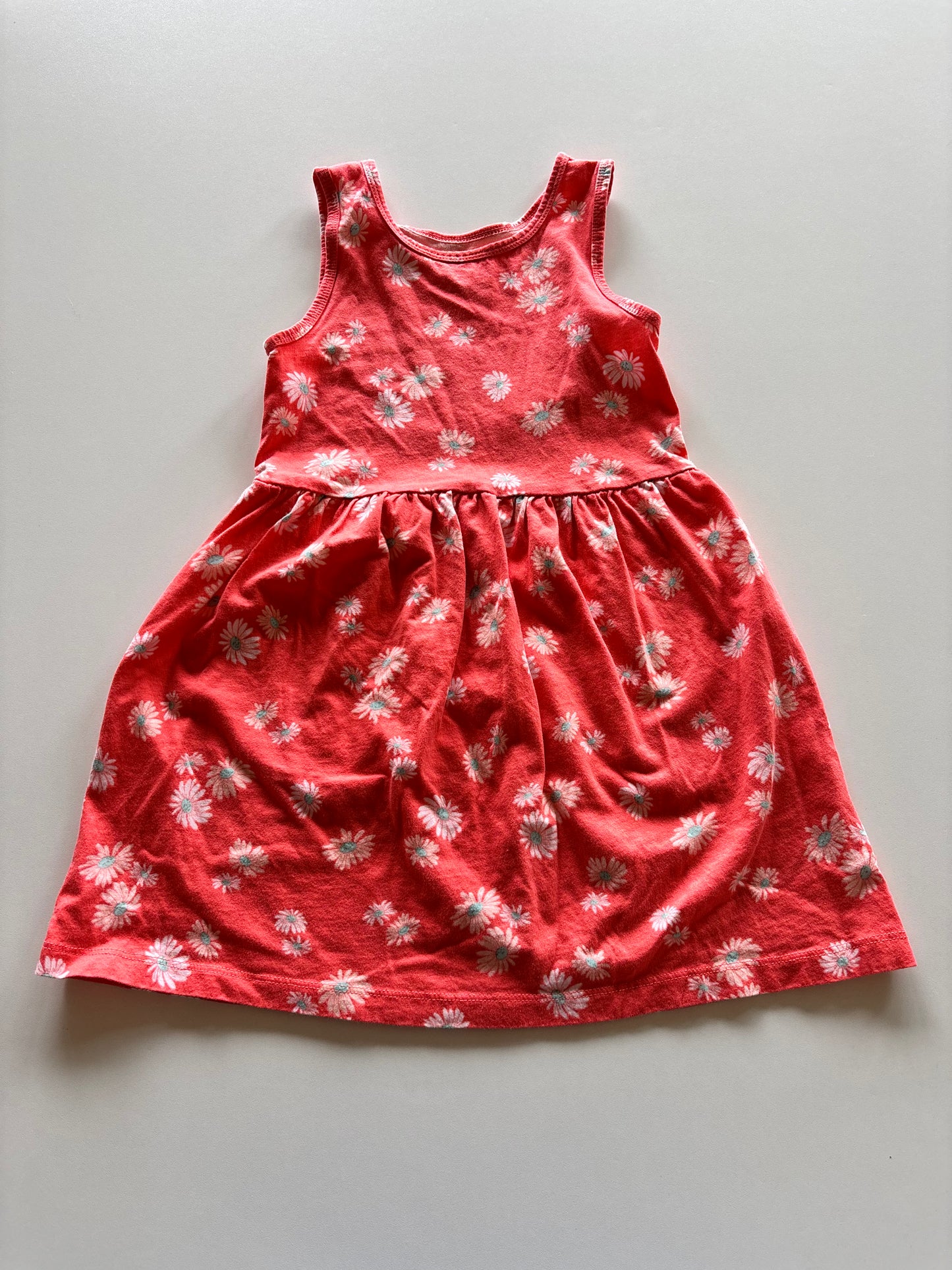 Bright Coral Daisy Dress