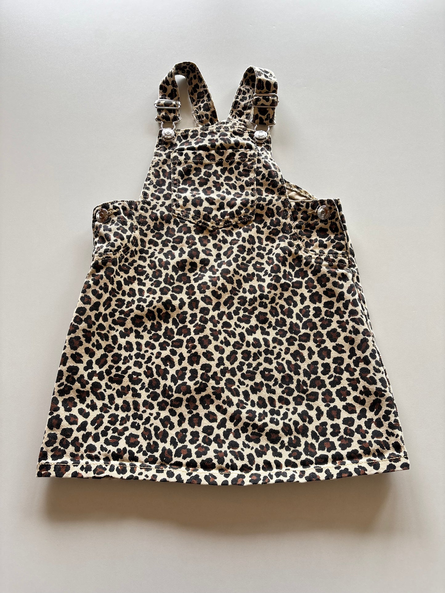 Leopard Denim Overall Skirt