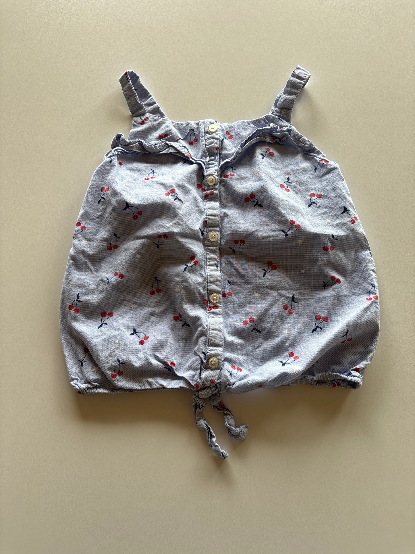 Blue Cherry Button Up Tank