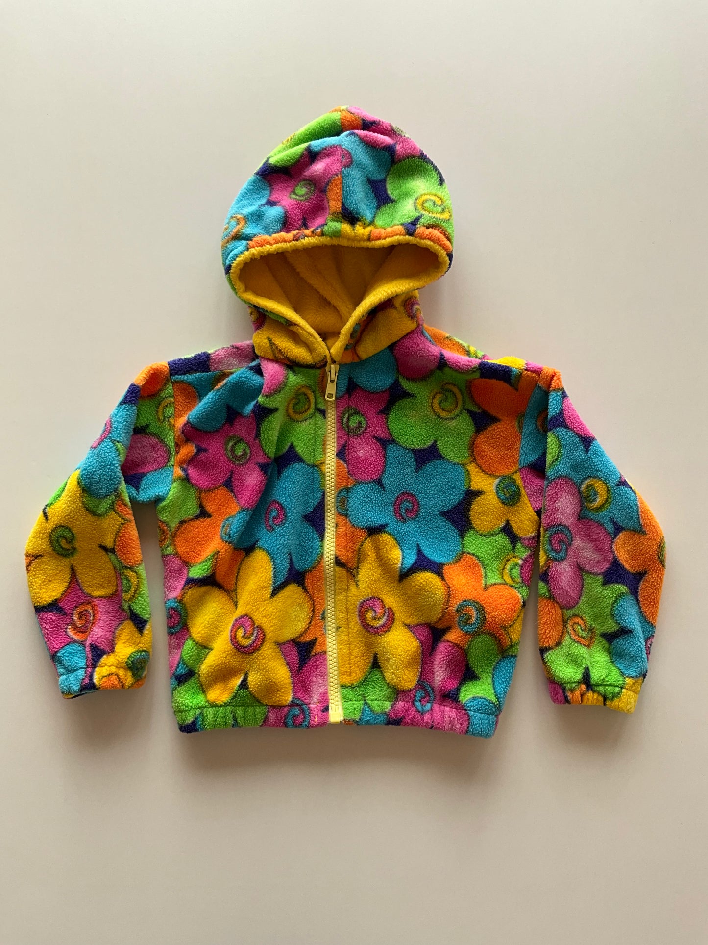 Floral Fleece Zip Up Hoodie