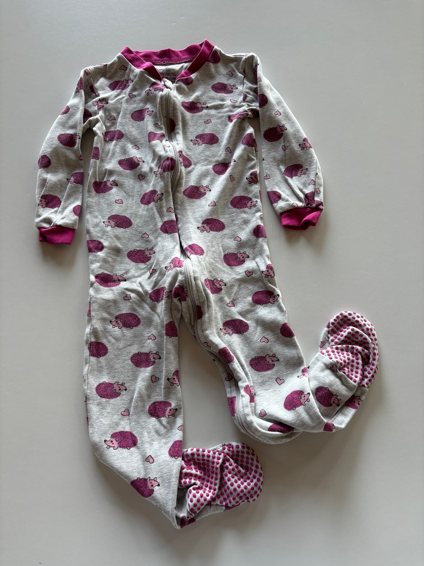 Grey & Pink Hedgehog Sleeper