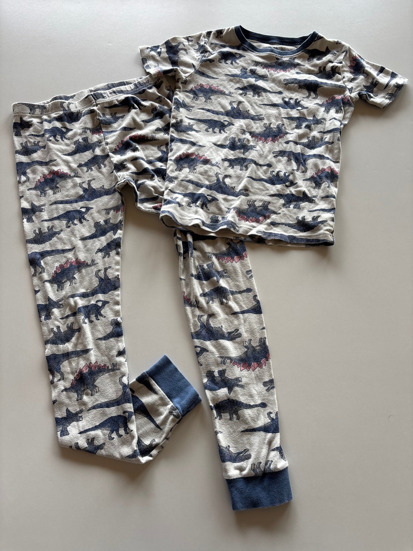 2pc White Dinosaur Pajamas