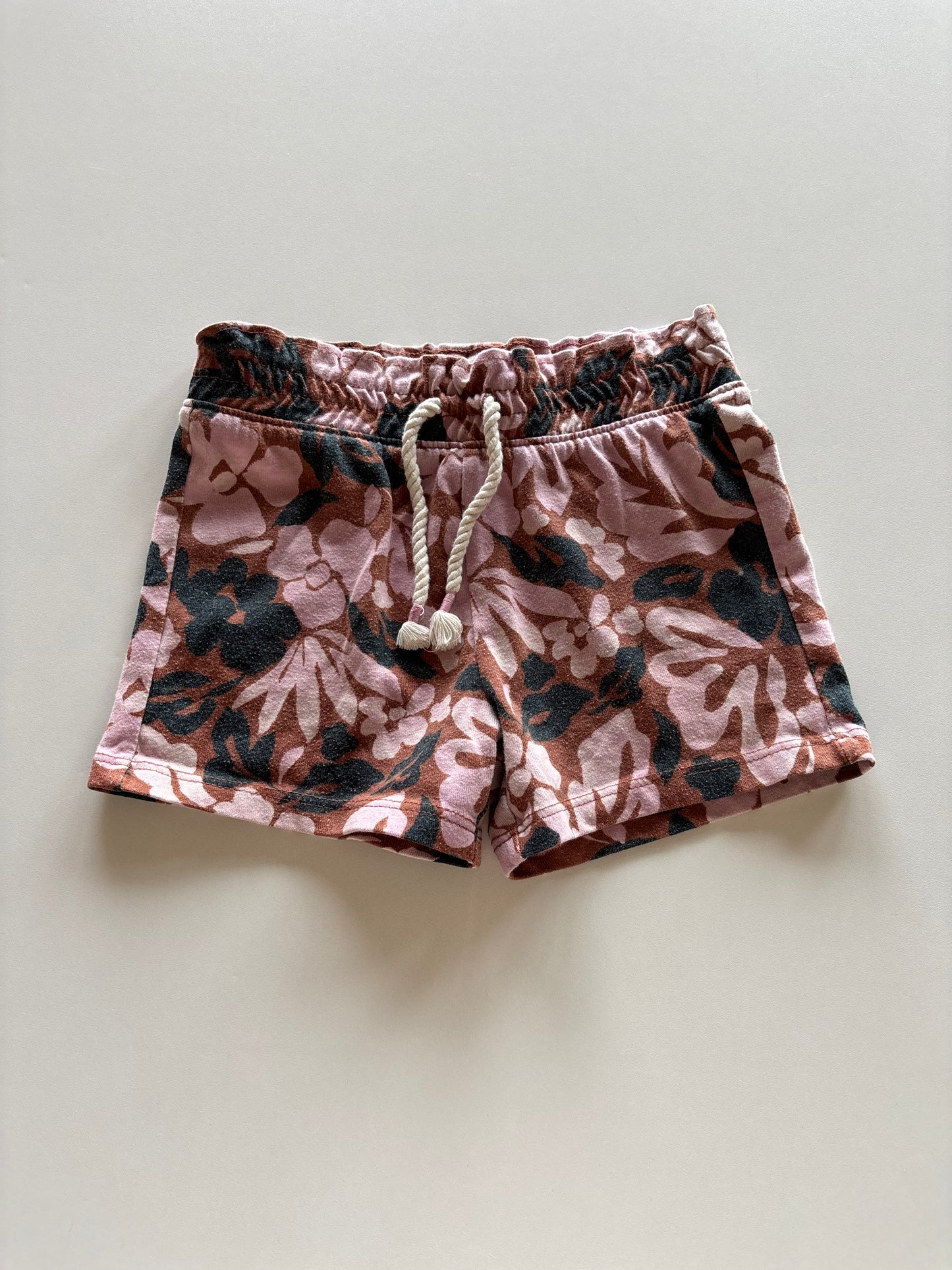 Brown & Pink Floral Shorts