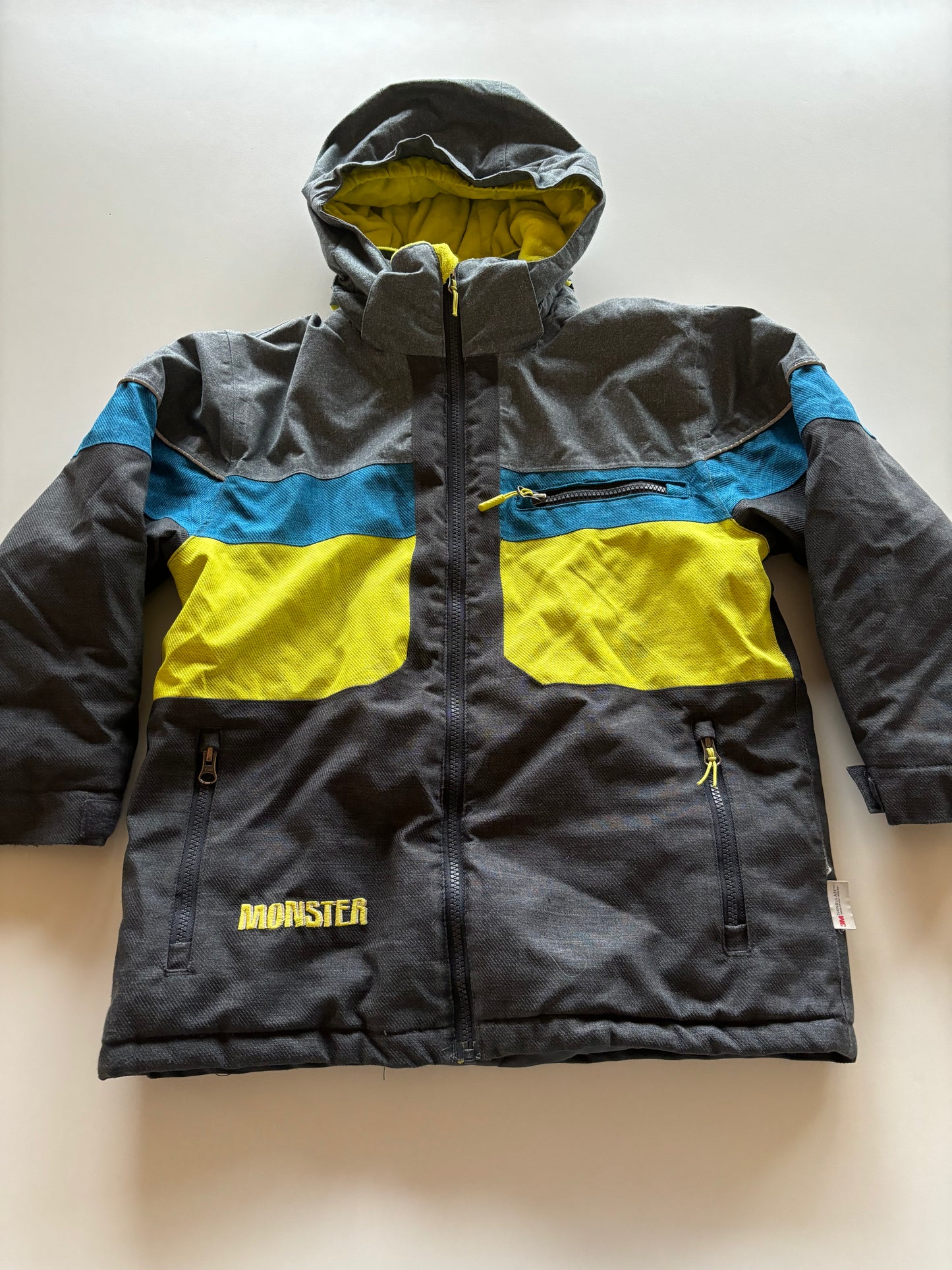 Grey, Blue, & Yellow Winter Jacket