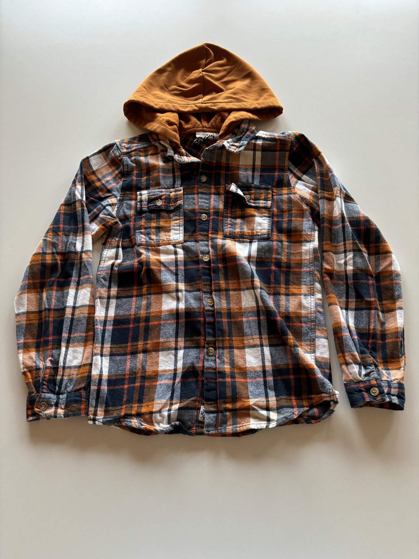 Hooded Plaid Flannel Shirt