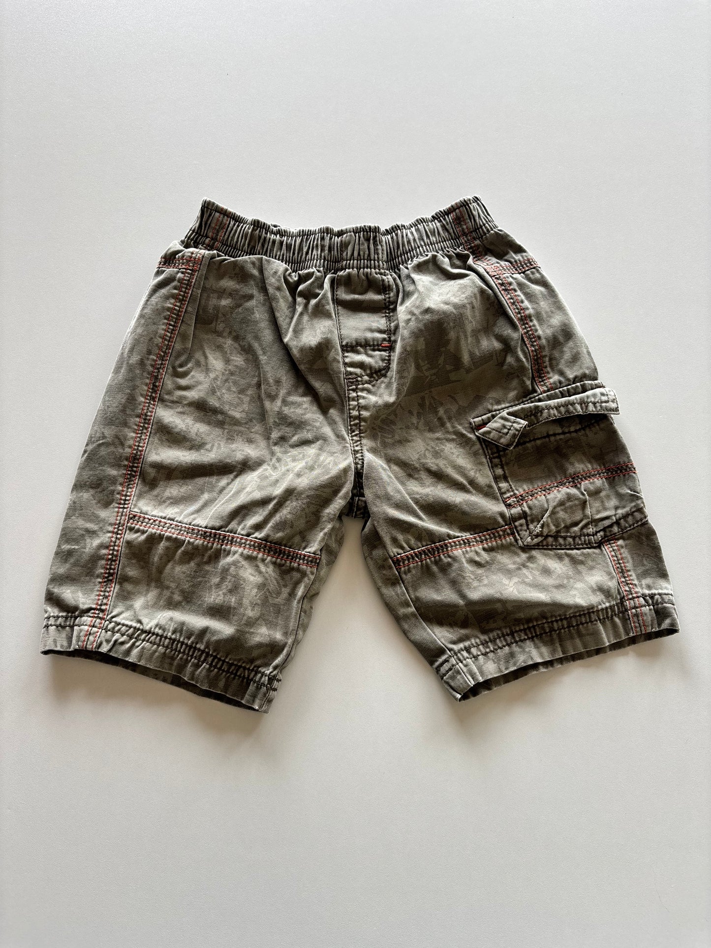 Green Patterned Cargo Shorts
