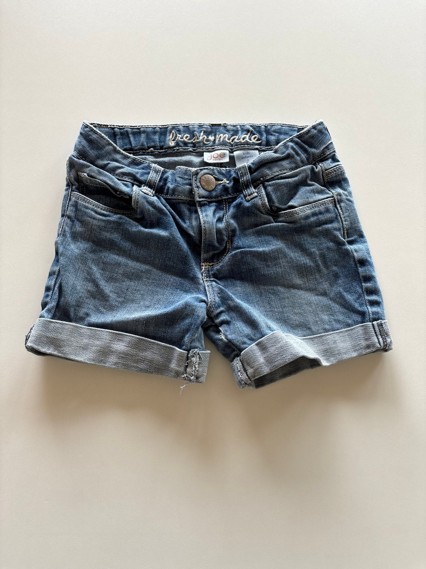 Cuffed Denim Shorts