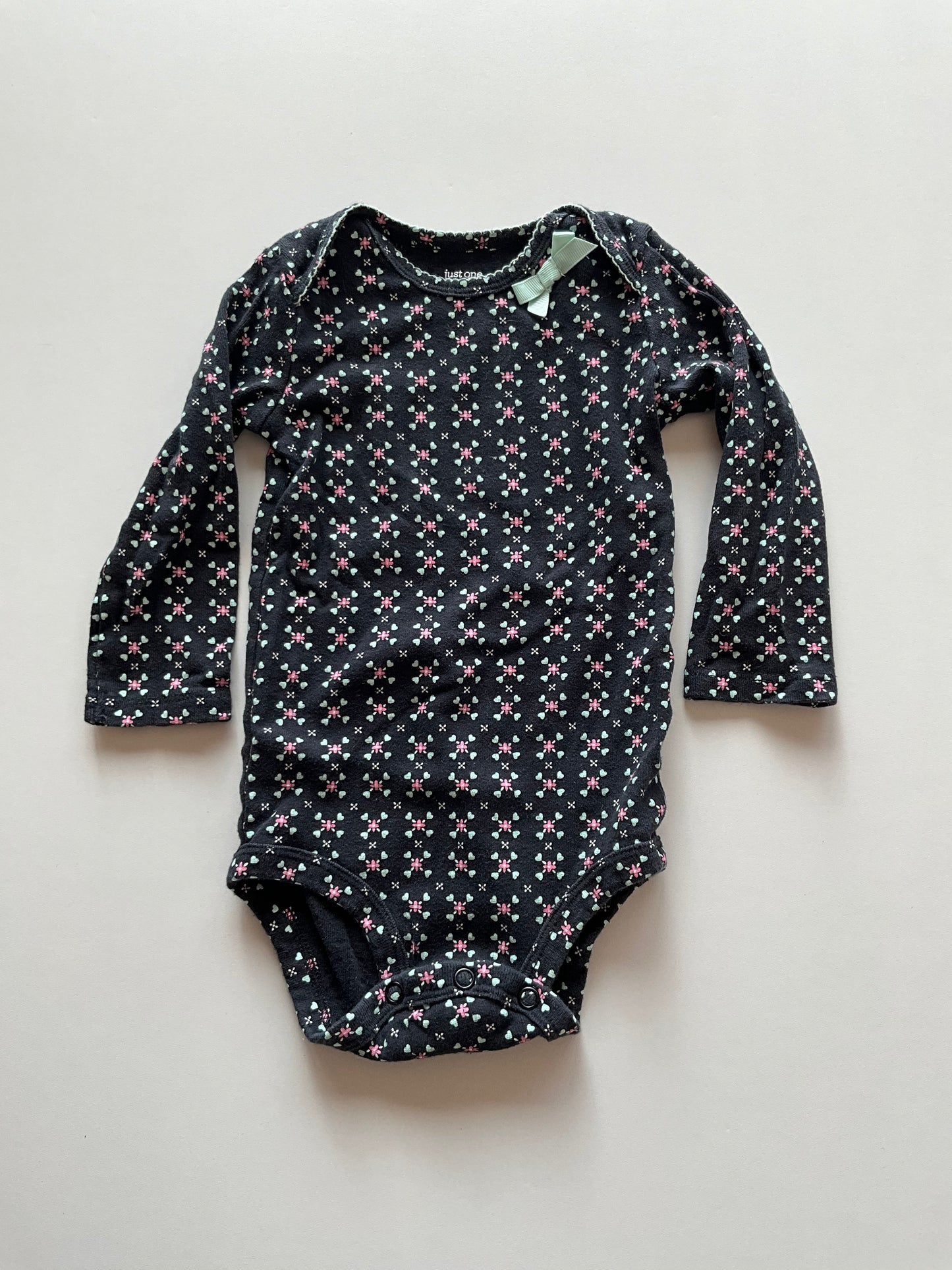 Charcoal Floral Onesie