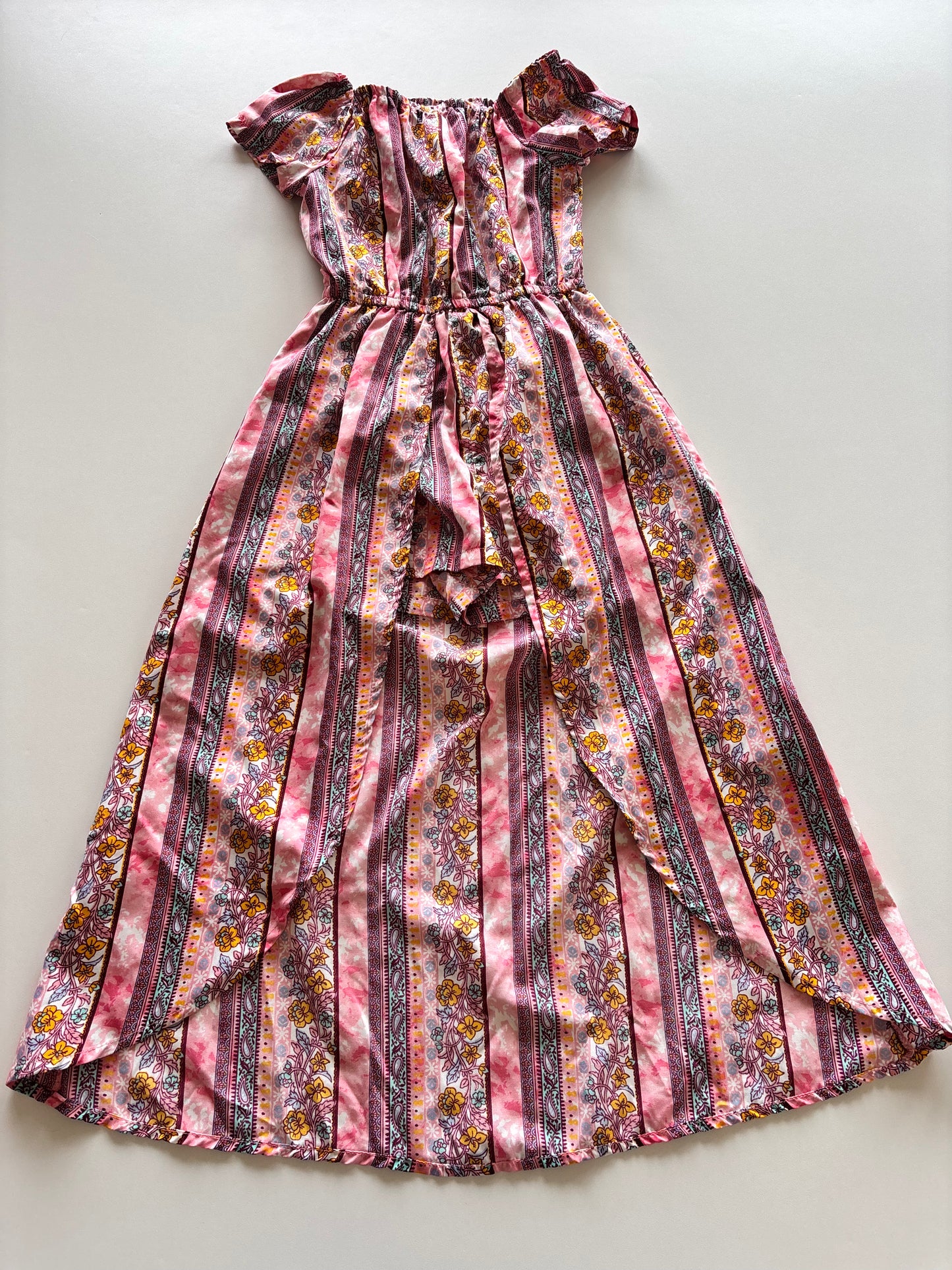 Pink Paisley Skirted Shorts Romper
