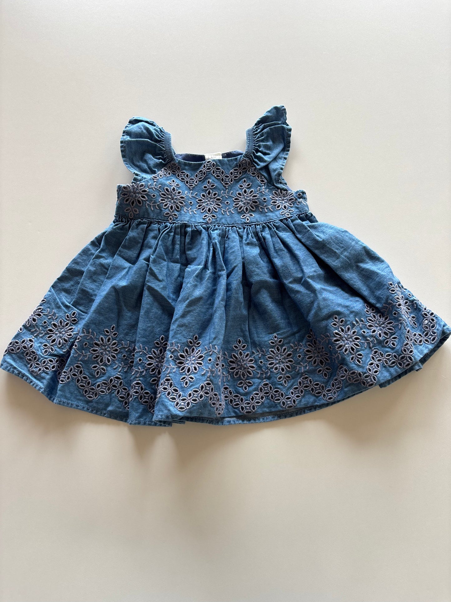 Chambray Eyelet Dress