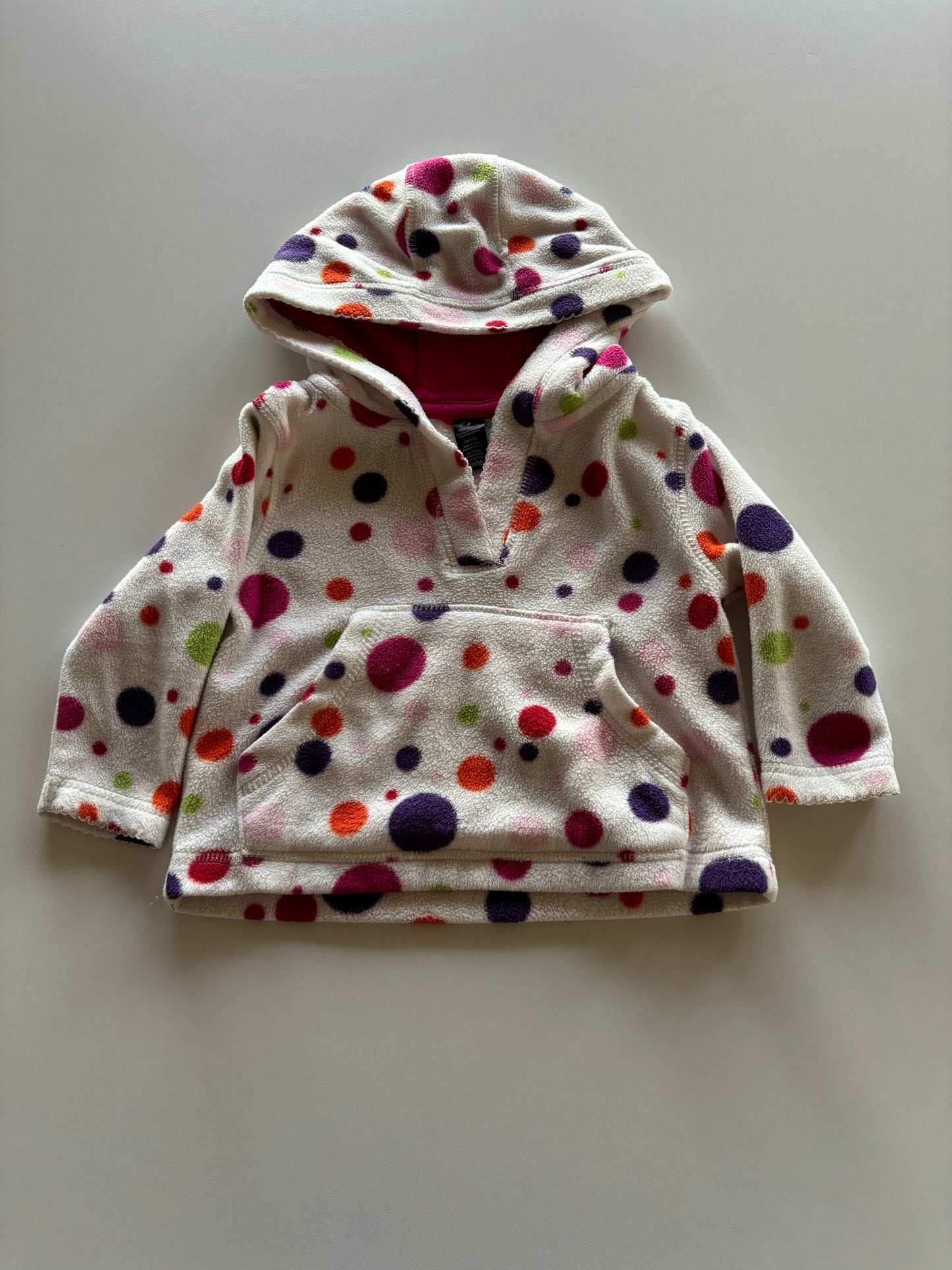 White Polka Dot Fleece Pullover