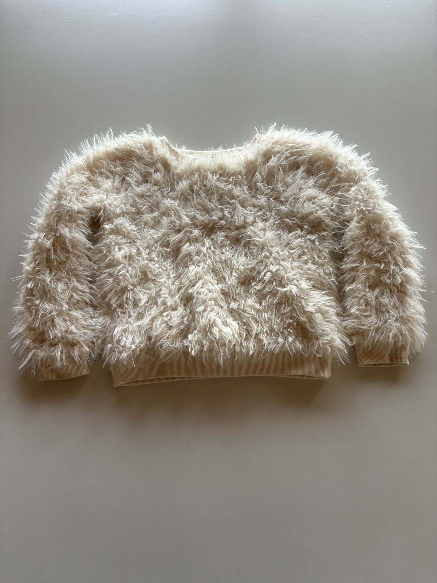 Shaggy Fuzzy White Sweater