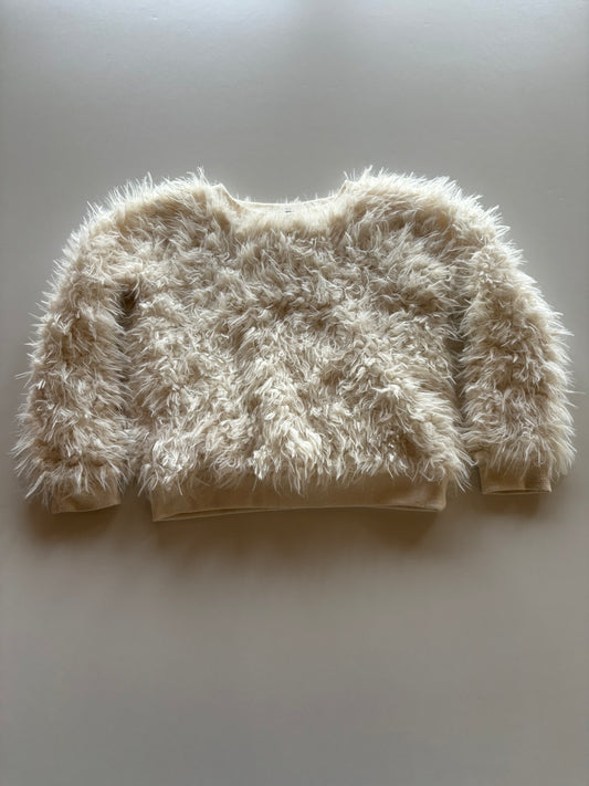 Shaggy Fuzzy White Sweater