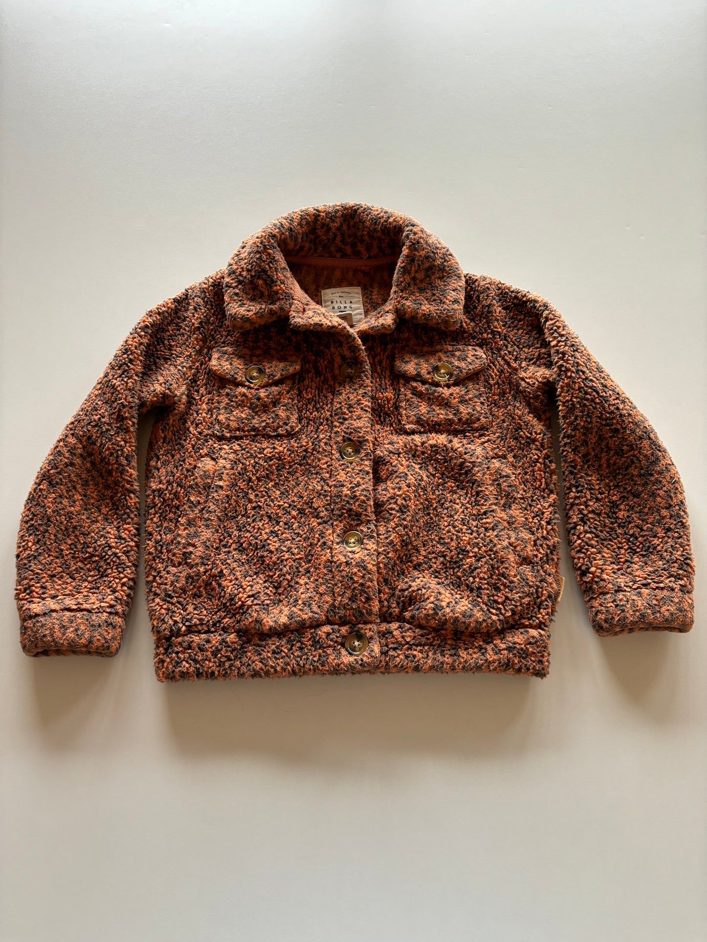 Orange Leopard Teddy Jacket