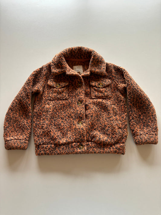 Orange Leopard Teddy Jacket