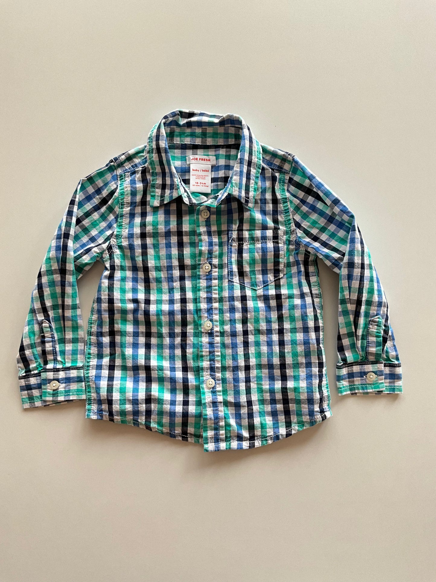 Blue & Green Plaid Shirt