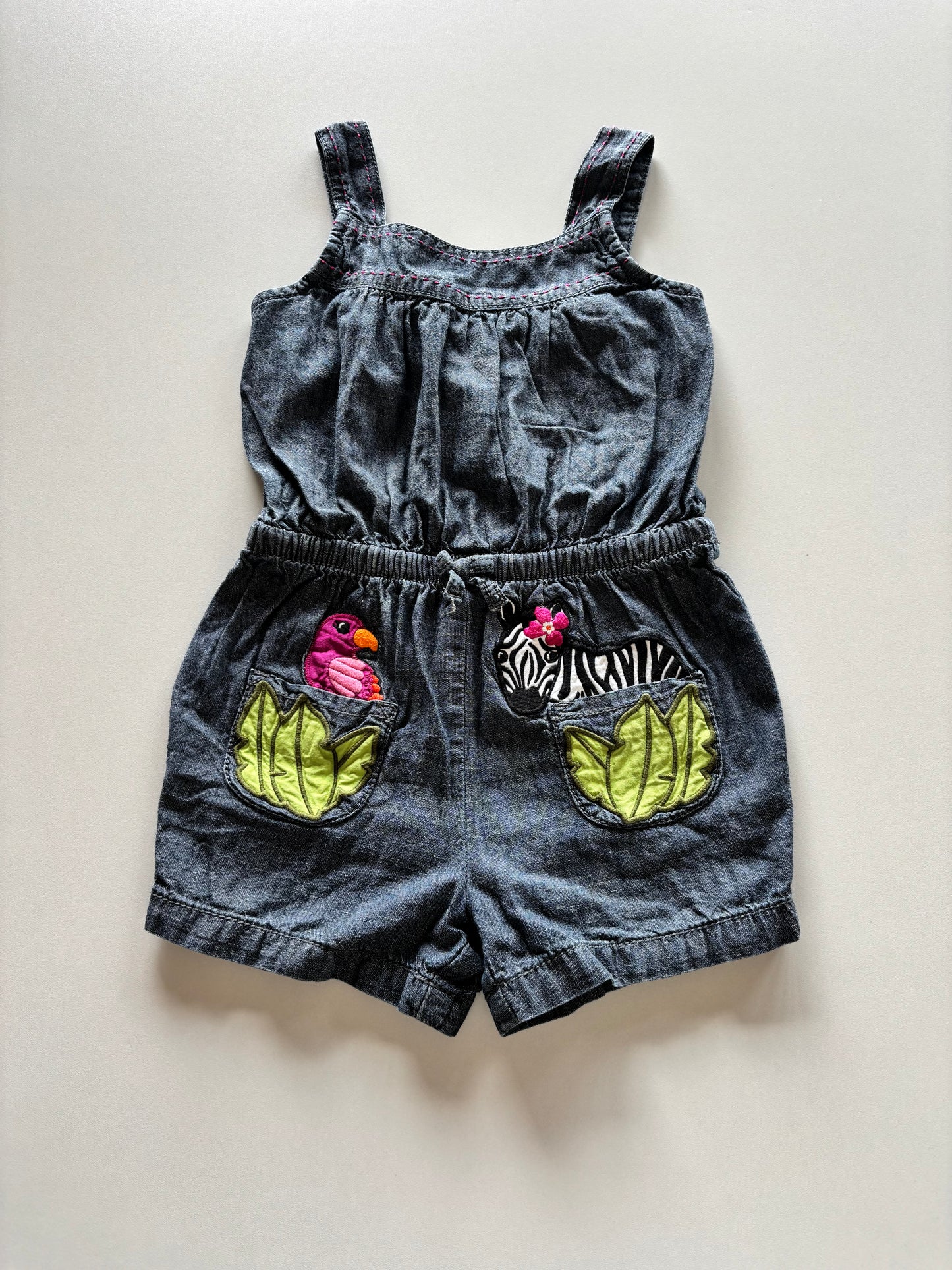 Chambray Animal Romper
