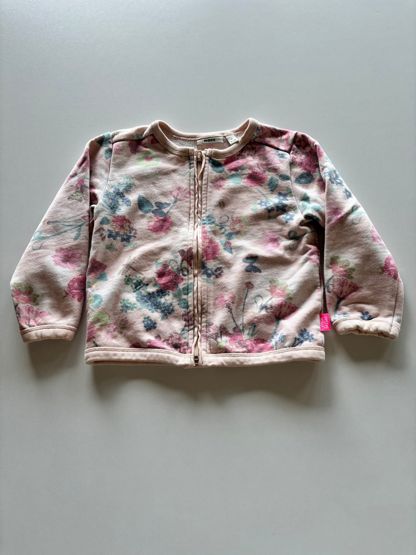 Blush Floral Zip Up Sweater
