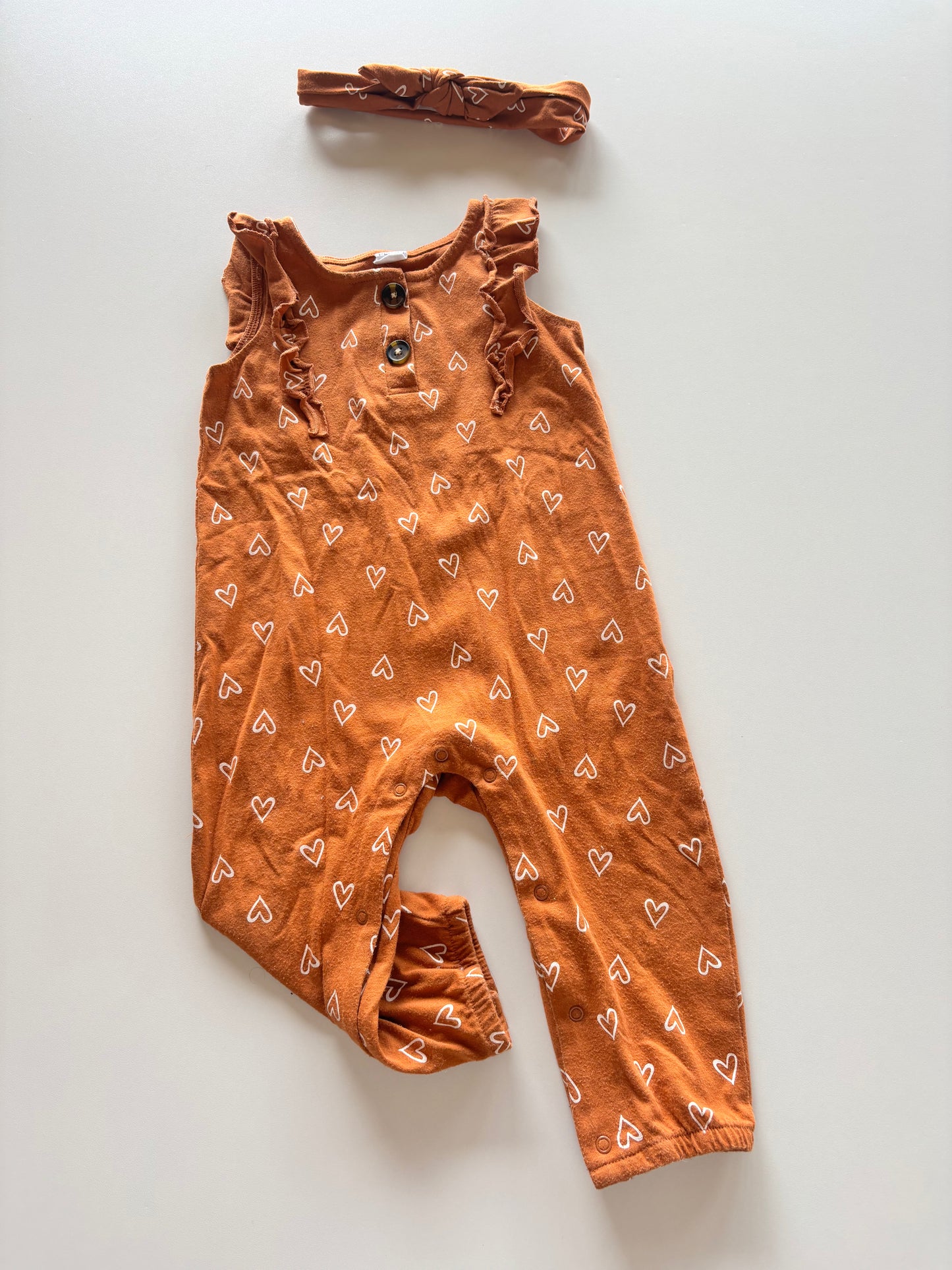 2pc Copper Heart Romper