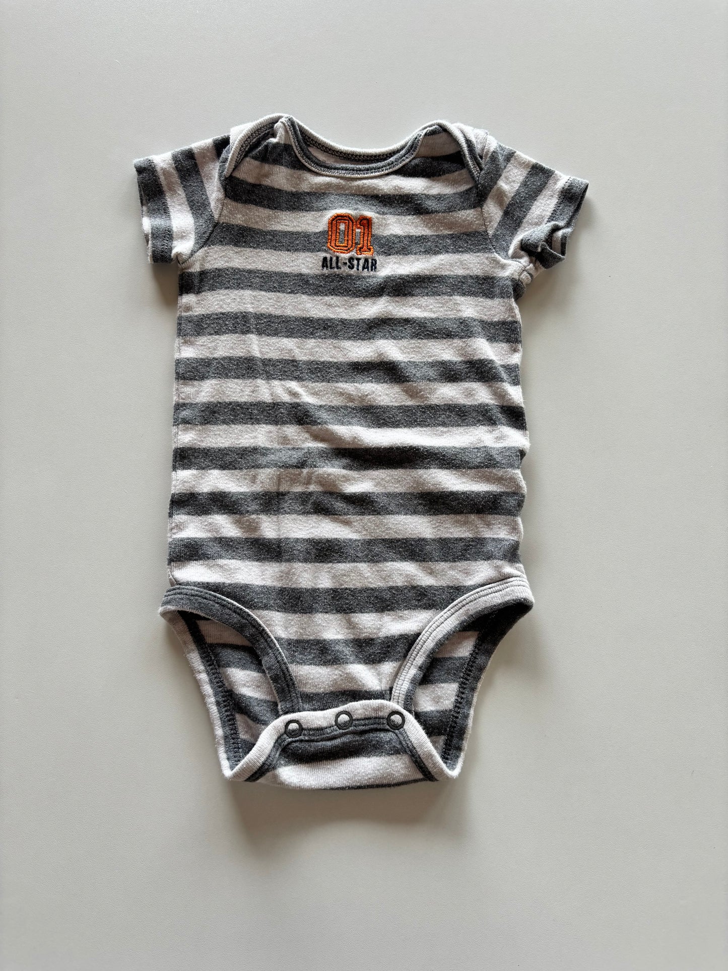 Grey Striped All-Star Onesie