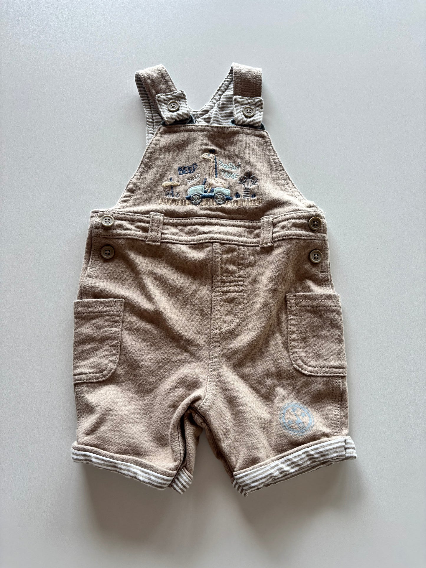 Tan Safari Overall Shorts