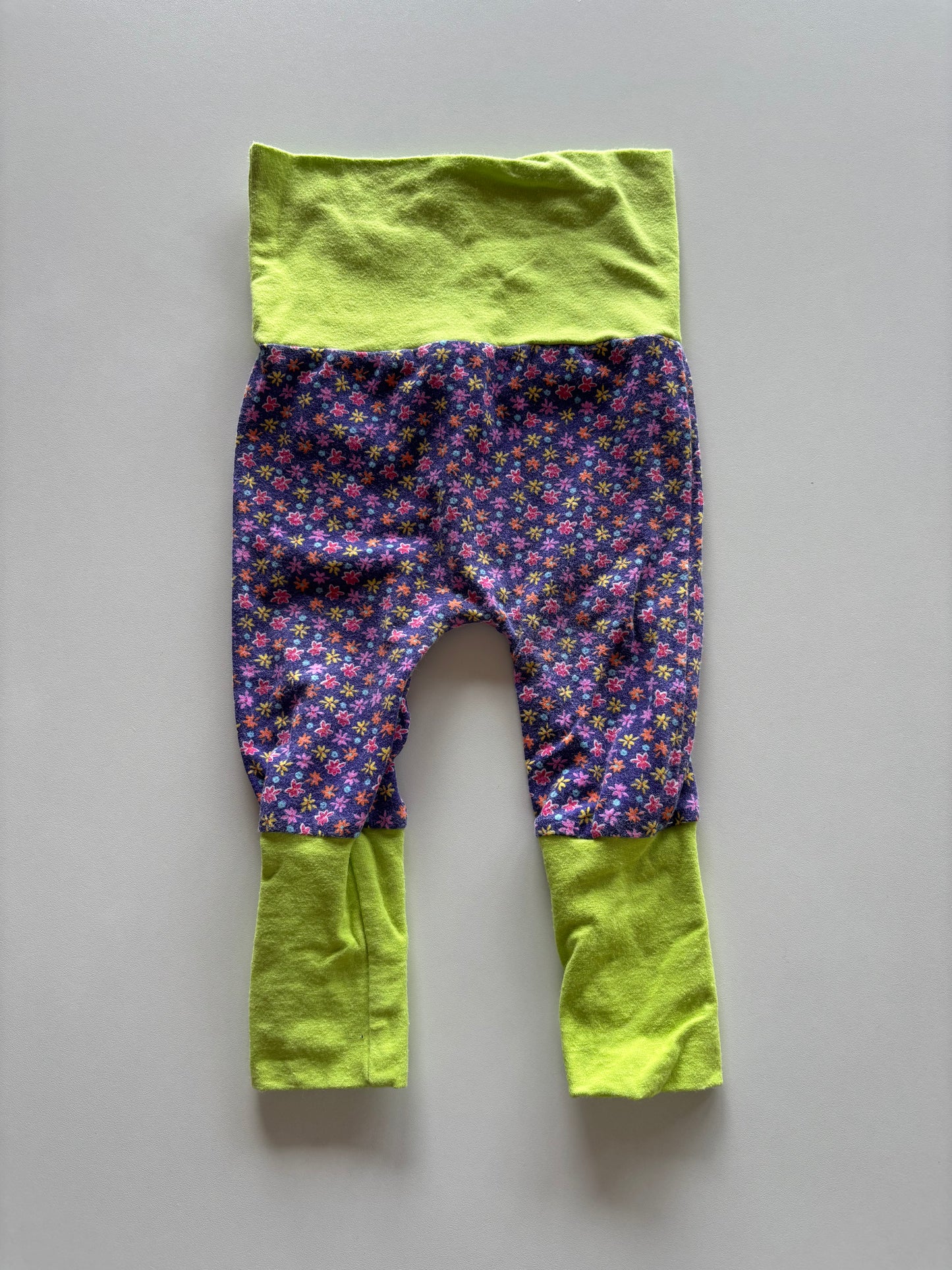 Lime & Purple Floral Grow With Me Pants