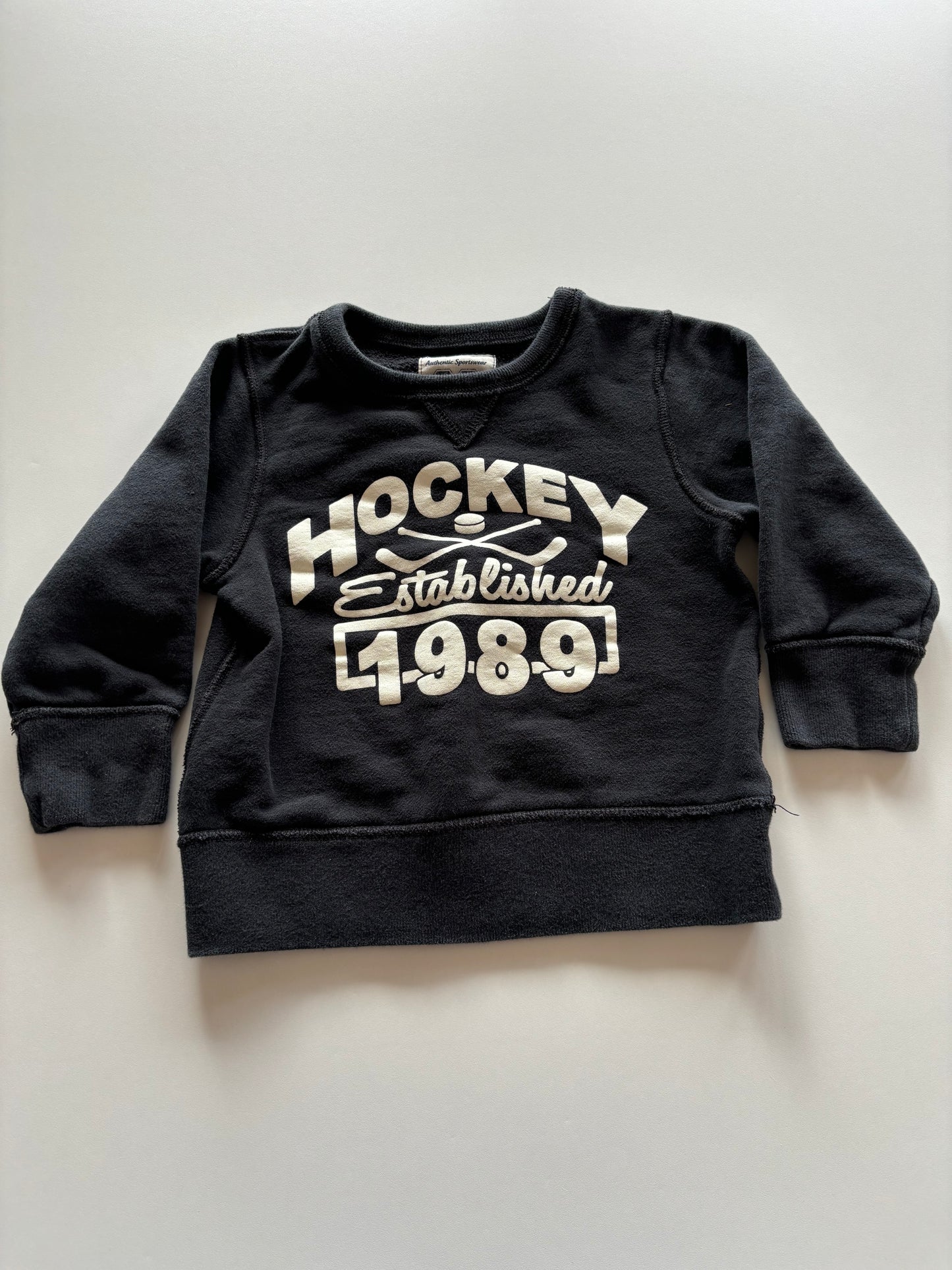 Black Hockey Crewneck