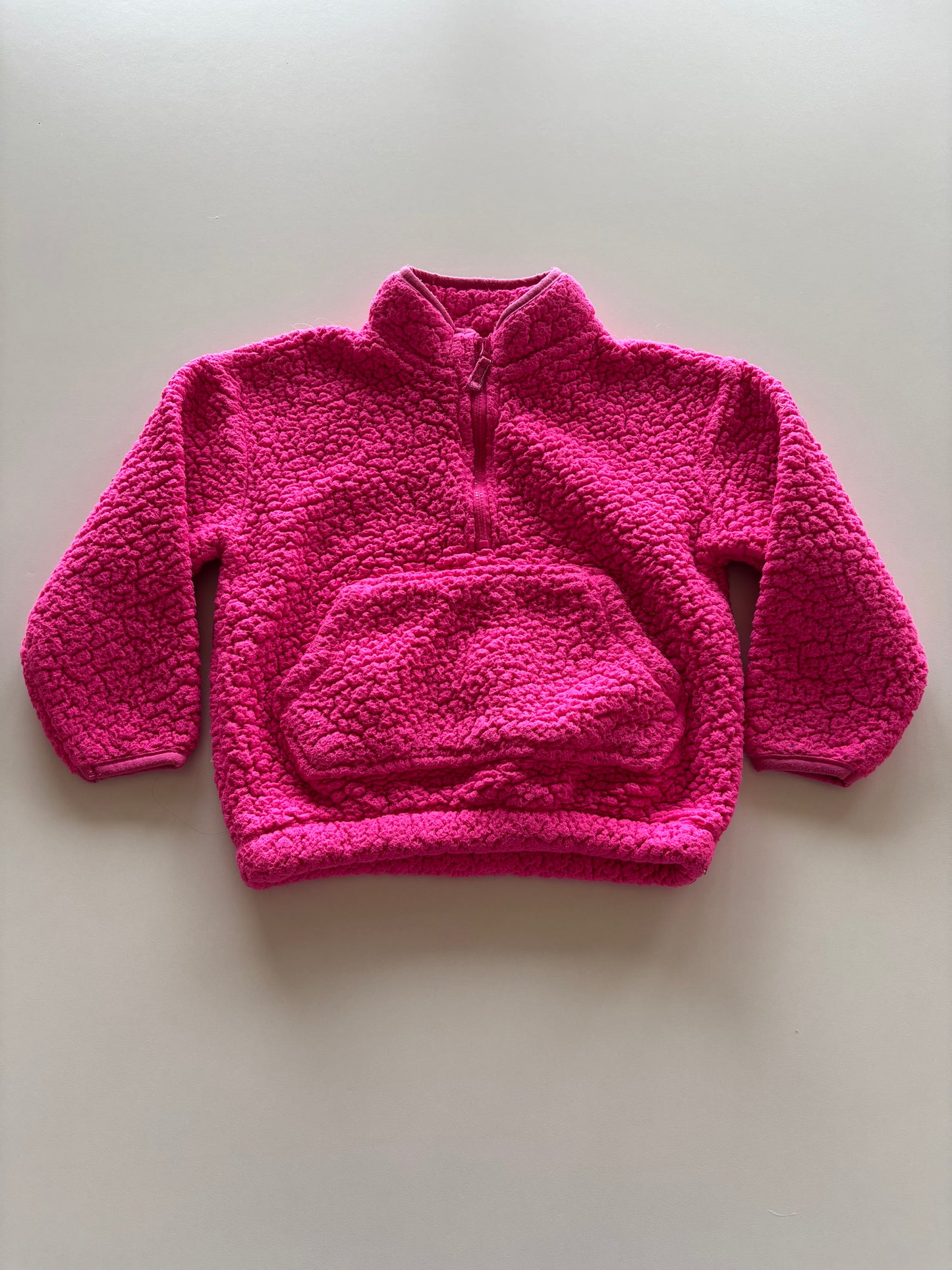 Hot Pink Teddy 1/4 Zip Sweater