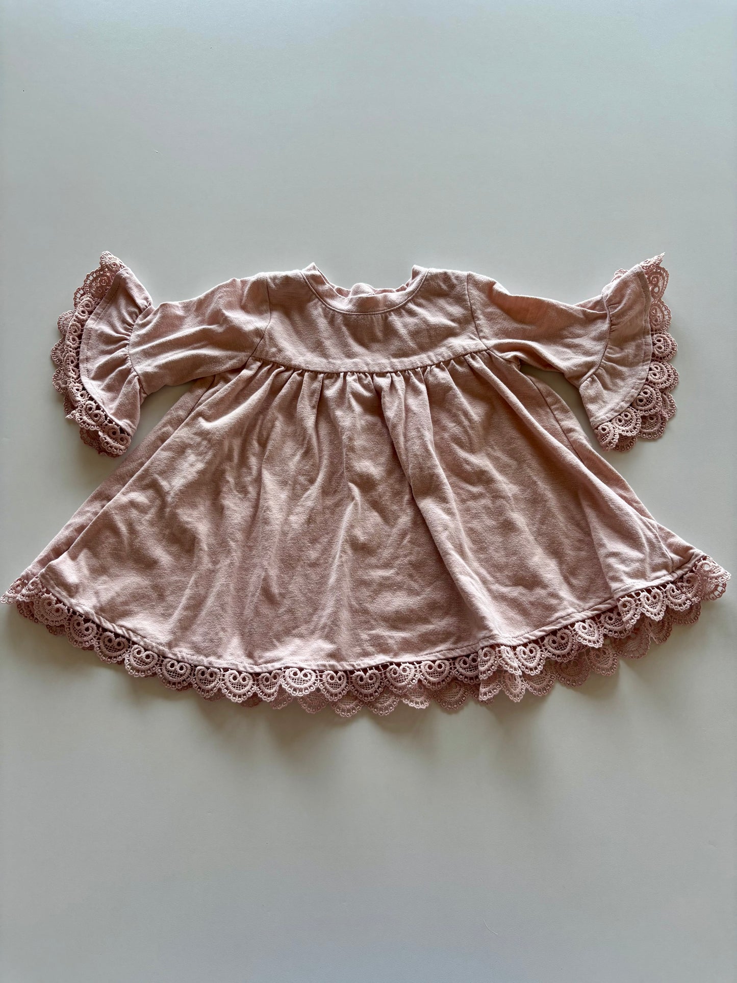 Pink & Lace Applique Dress