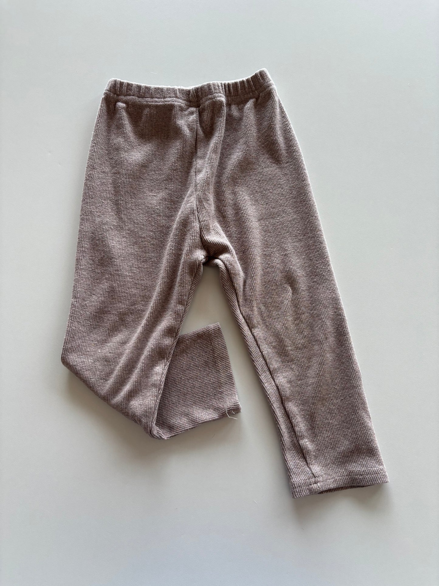 Pink & Grey Melange Ribbed Pants
