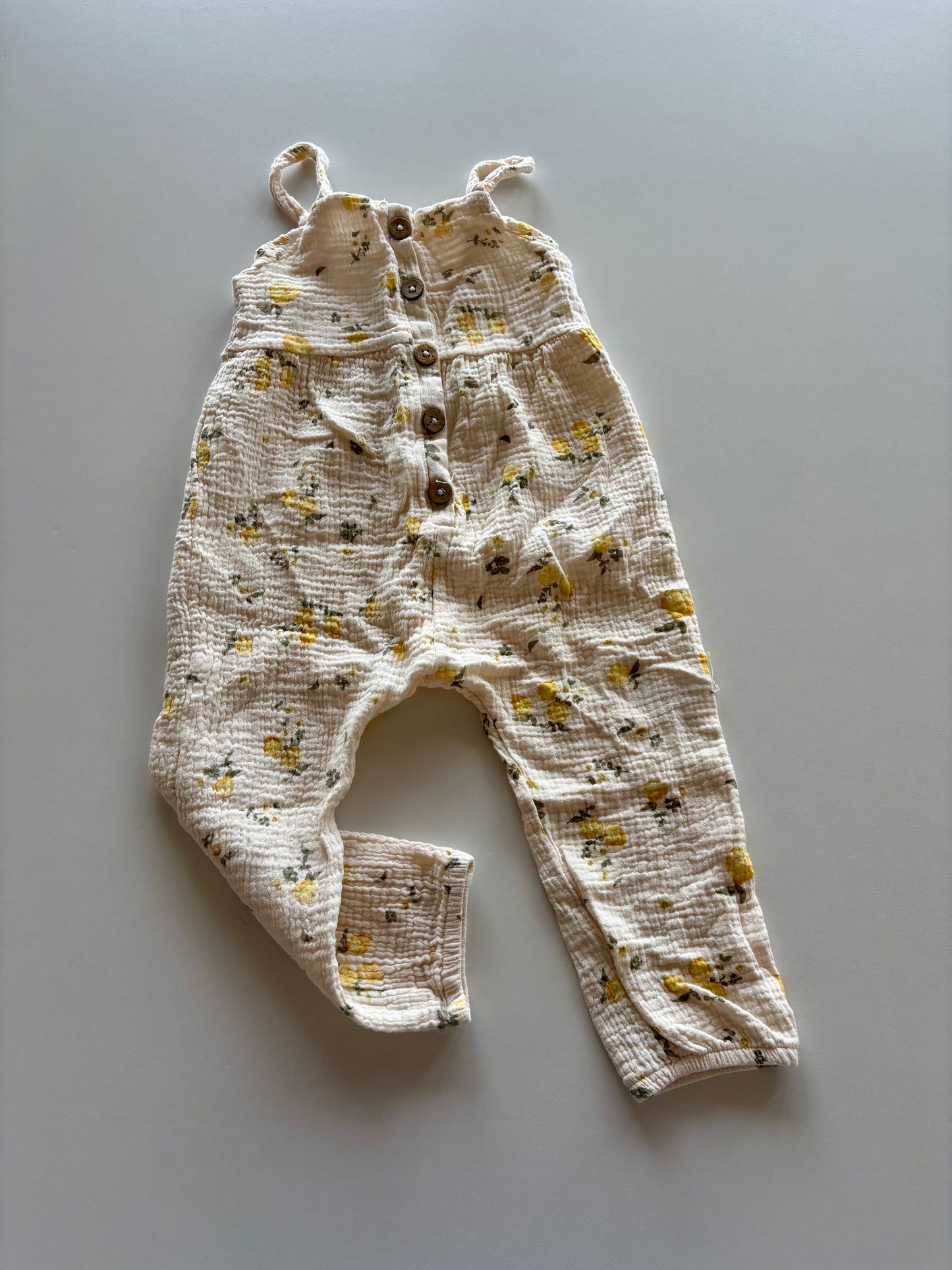 Cream & Yellow Floral Romper