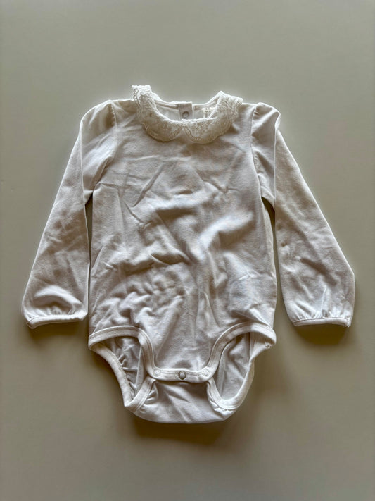 Lace Collared White Onesie
