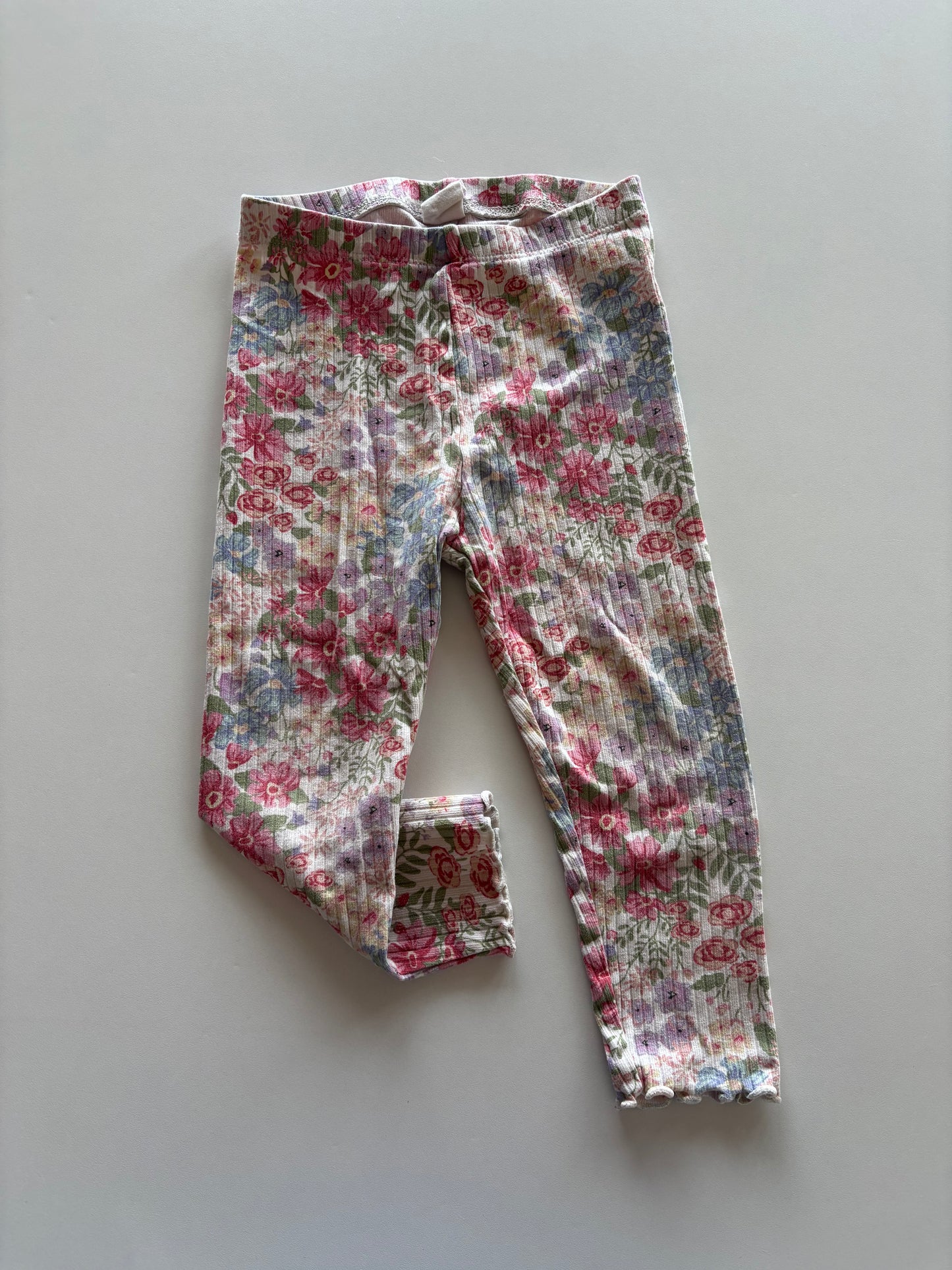 Floral Ribbed Leggings