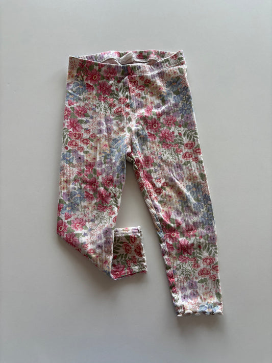 Floral Ribbed Leggings