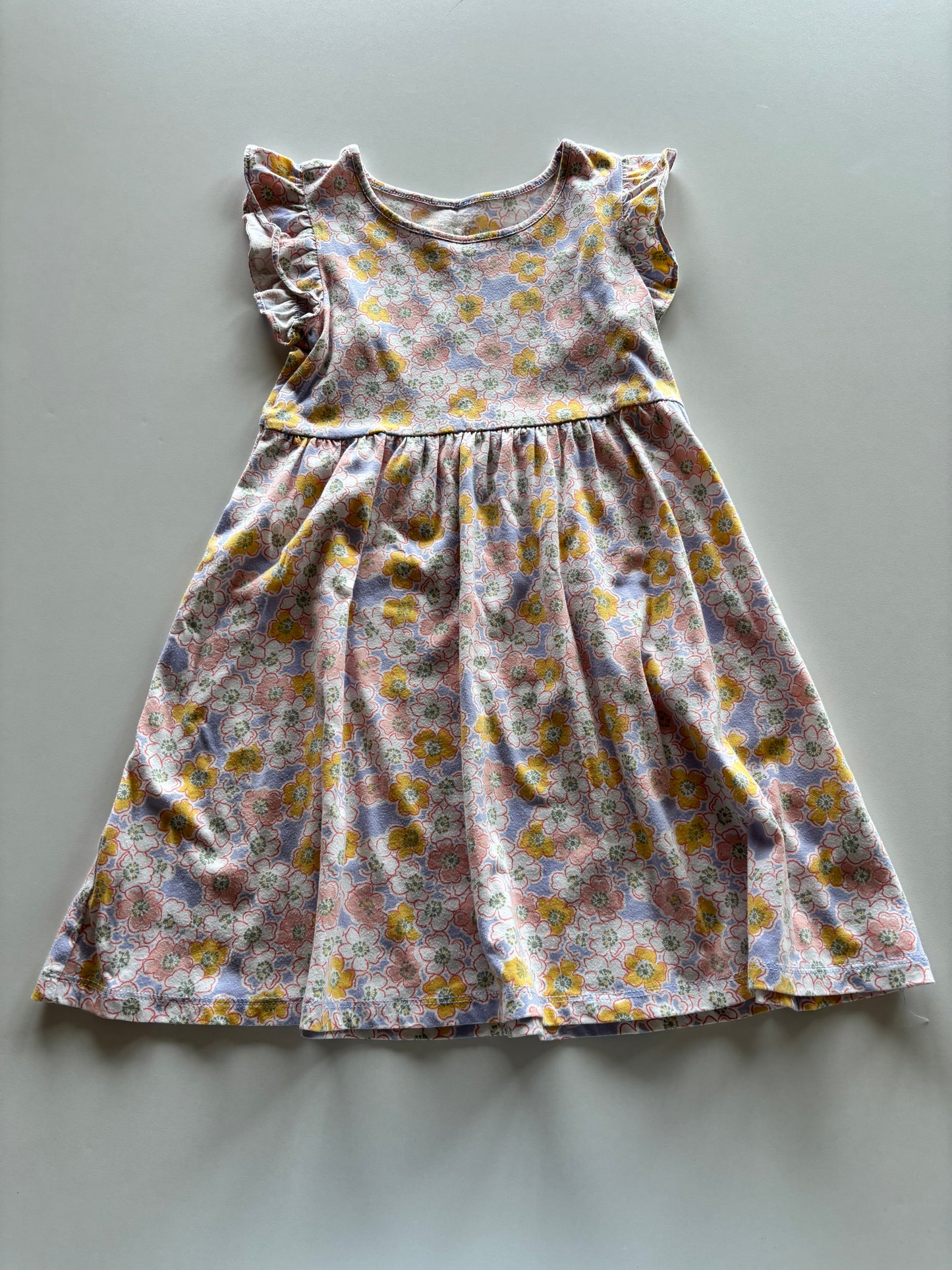 Yellow & Purple Floral Dress