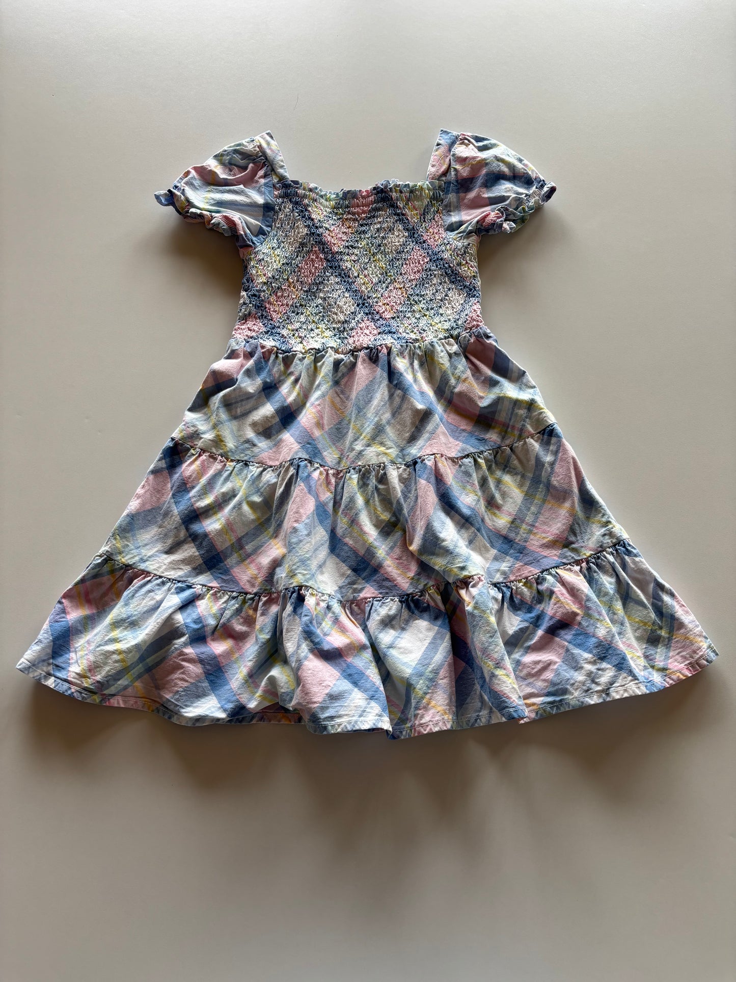 Pastel Plaid Smocked Dress