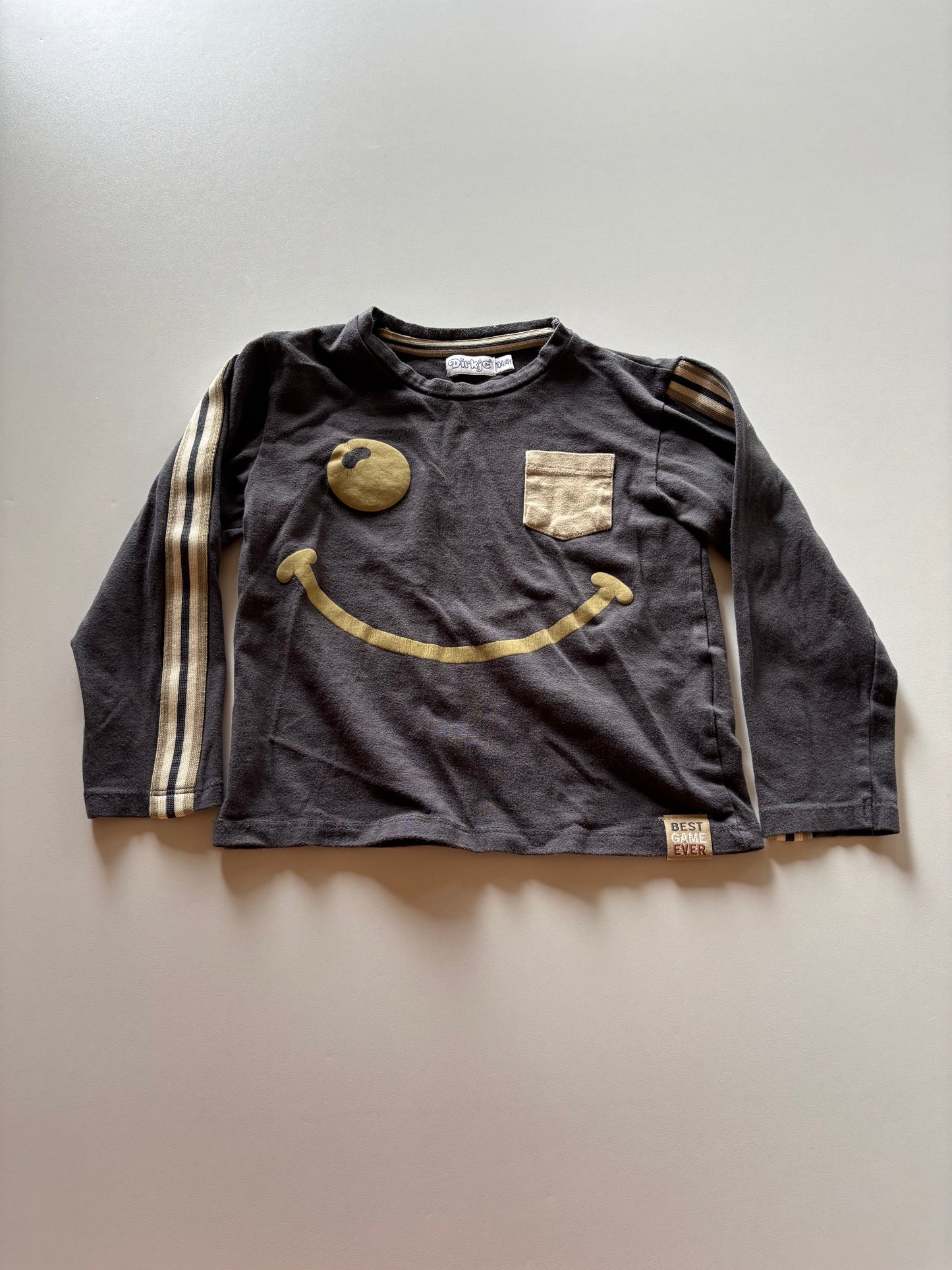Grey Pocket Smiley Shirt